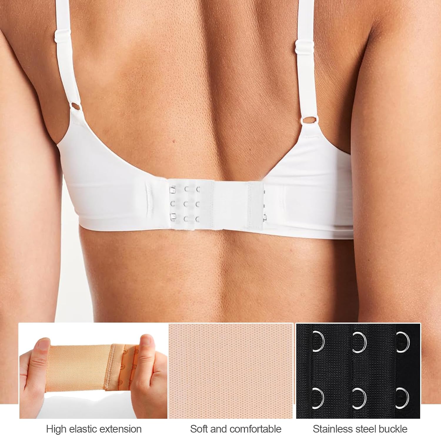 GLRVFUX 3 Hook Bra Extender Strap — image 5