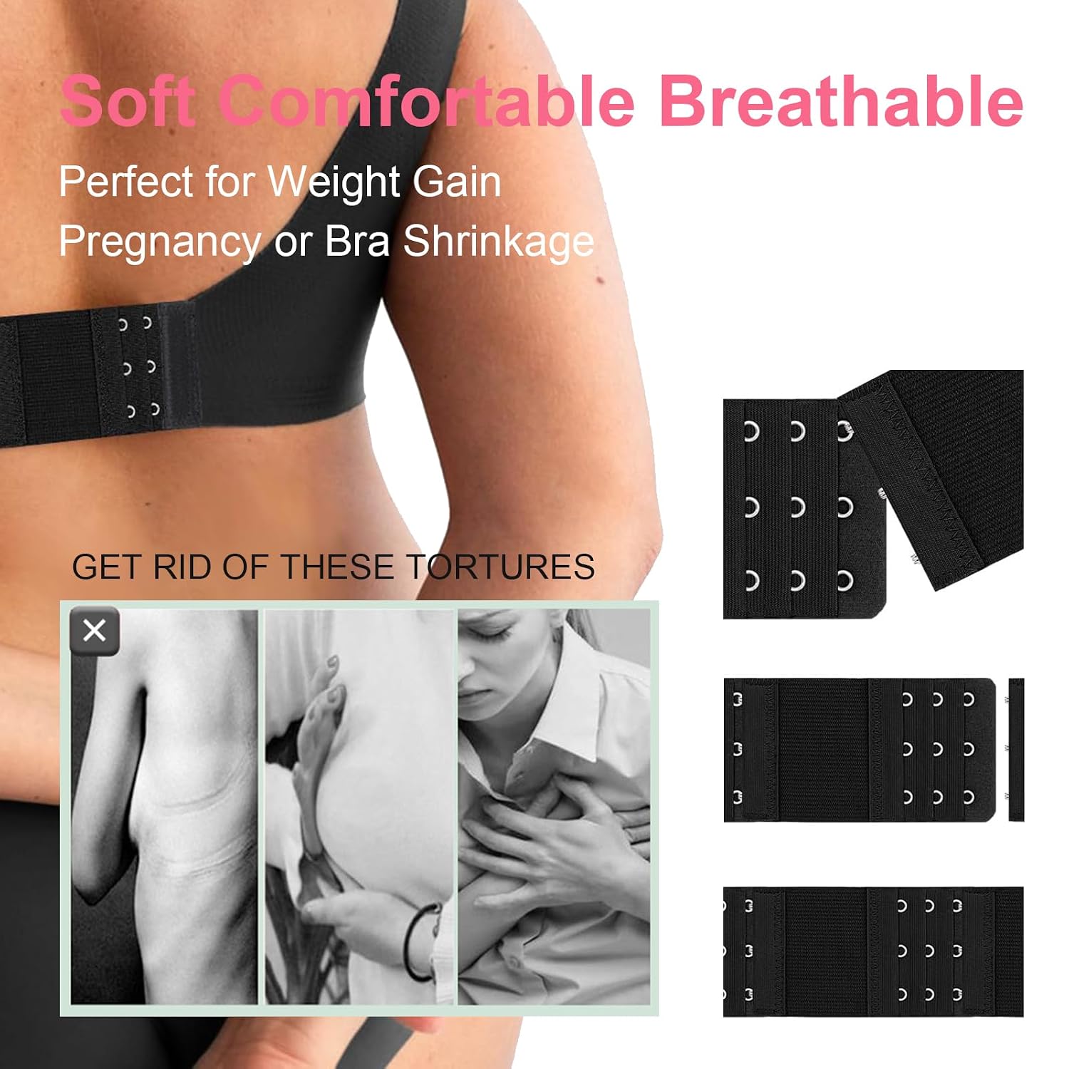 GLRVFUX 3 Hook Bra Extender Strap — image 7