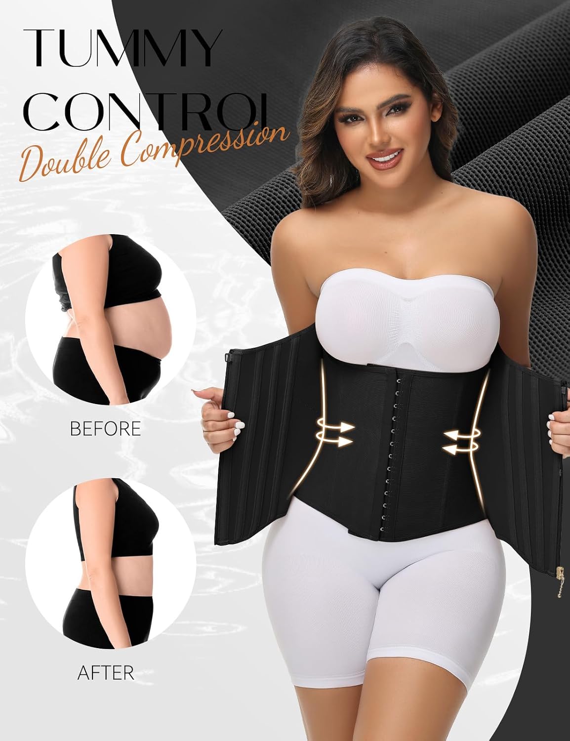 SHAPSHE Waist Trainer with Zipper and Hooks — image 4