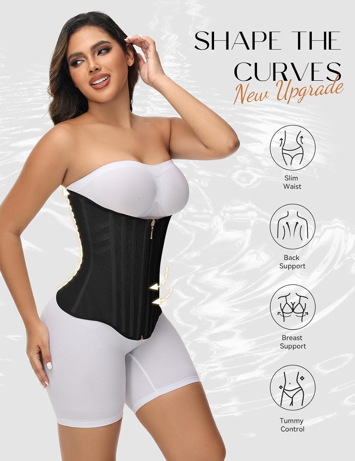 SHAPSHE Waist Trainer with Zipper and Hooks — image 5