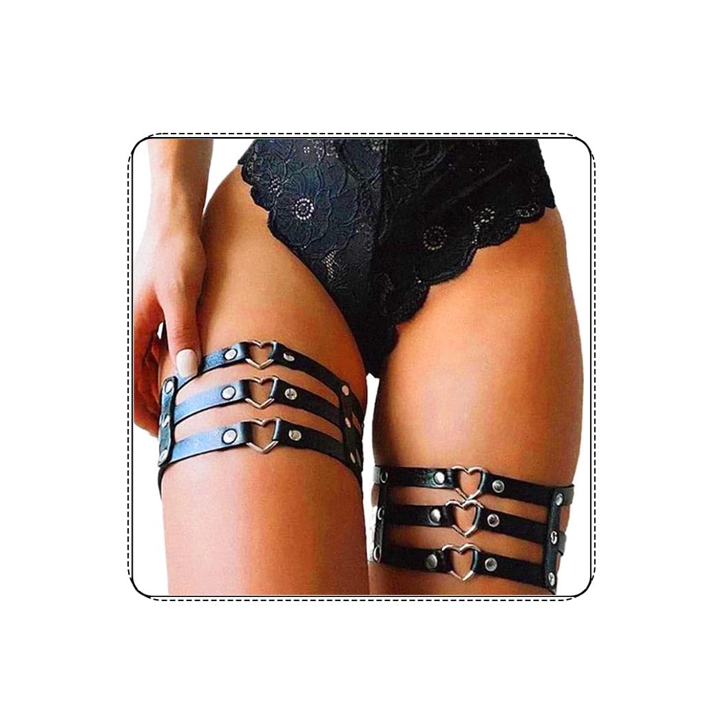 COSYDAYS Black Leather Thigh Harness Garter Set — image 7