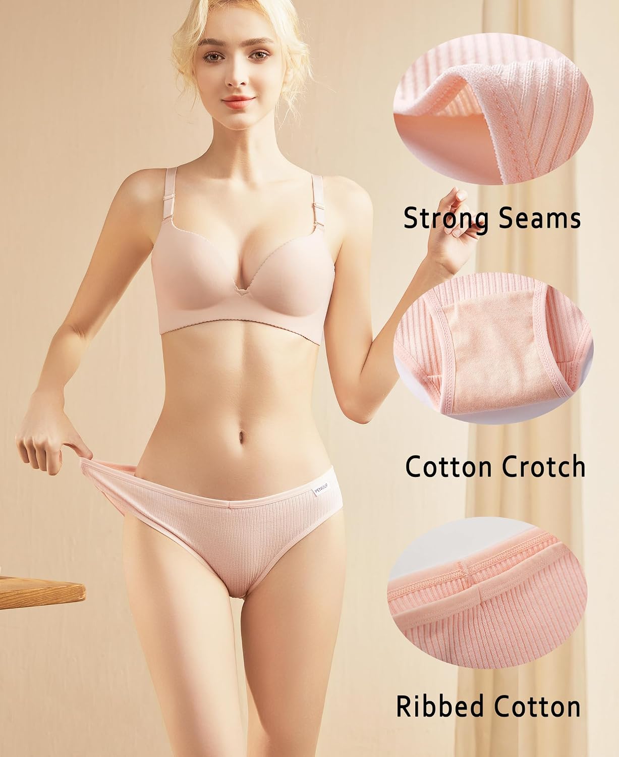 PENUUP Ribbed Bikini Underwear 6-Pack for Women — image 3