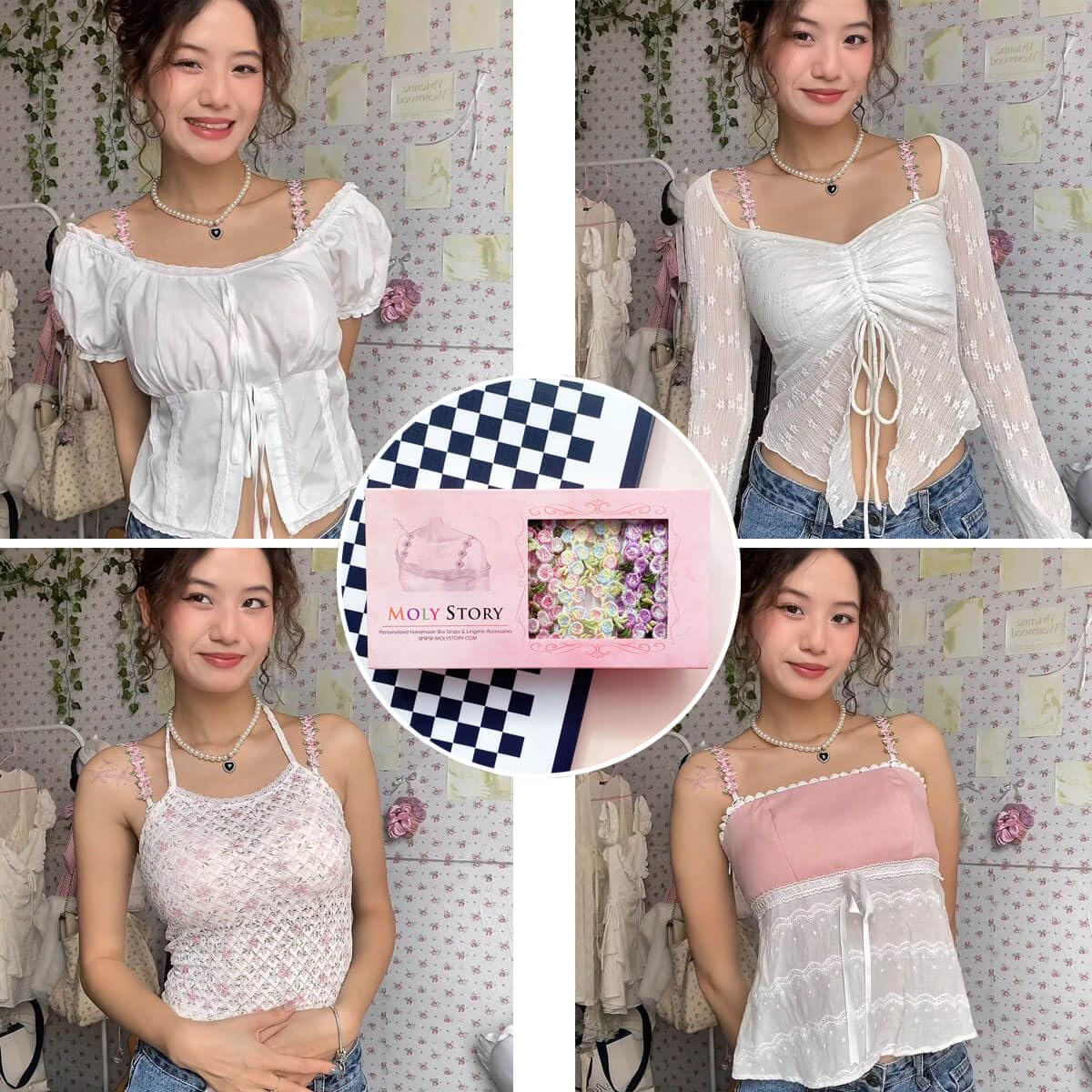 Moly Story Decorative Flower Lace Bra Straps — image 4
