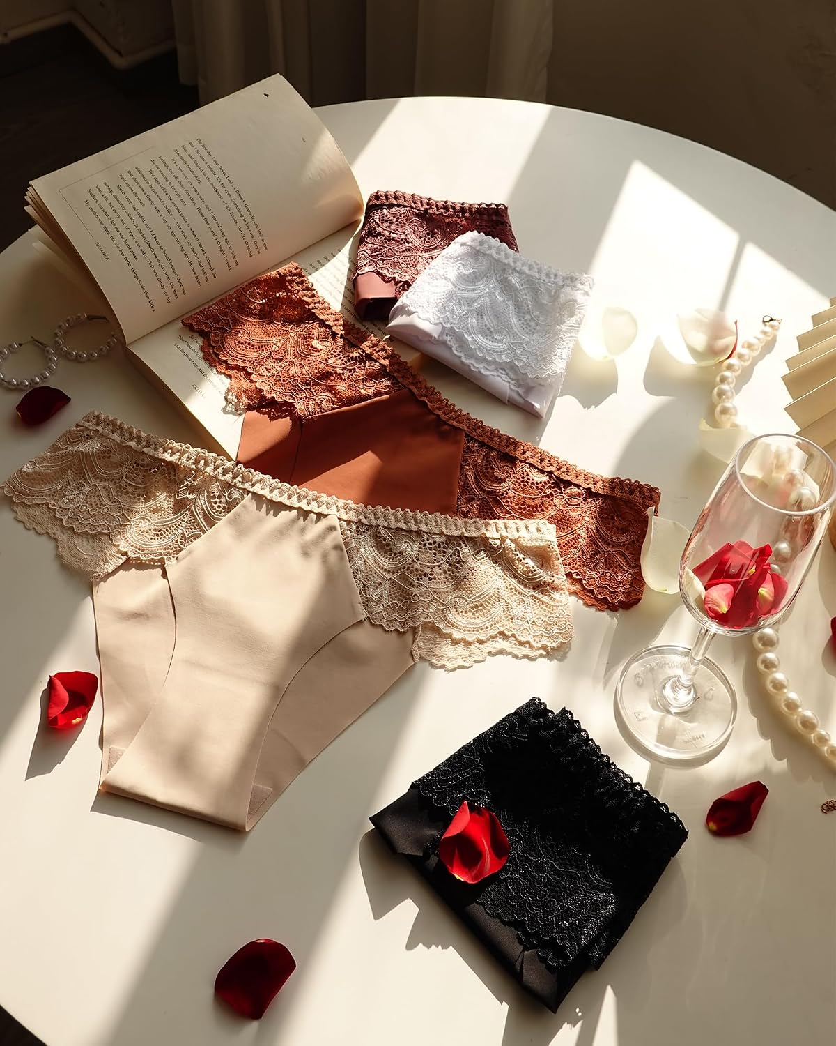 ROSYCORAL Lace Seamless Cheeky Panties 5-Pack — image 3