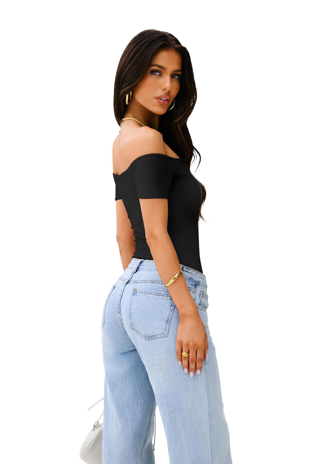 REORIA Off Shoulder Backless Thong Bodysuit — image 4