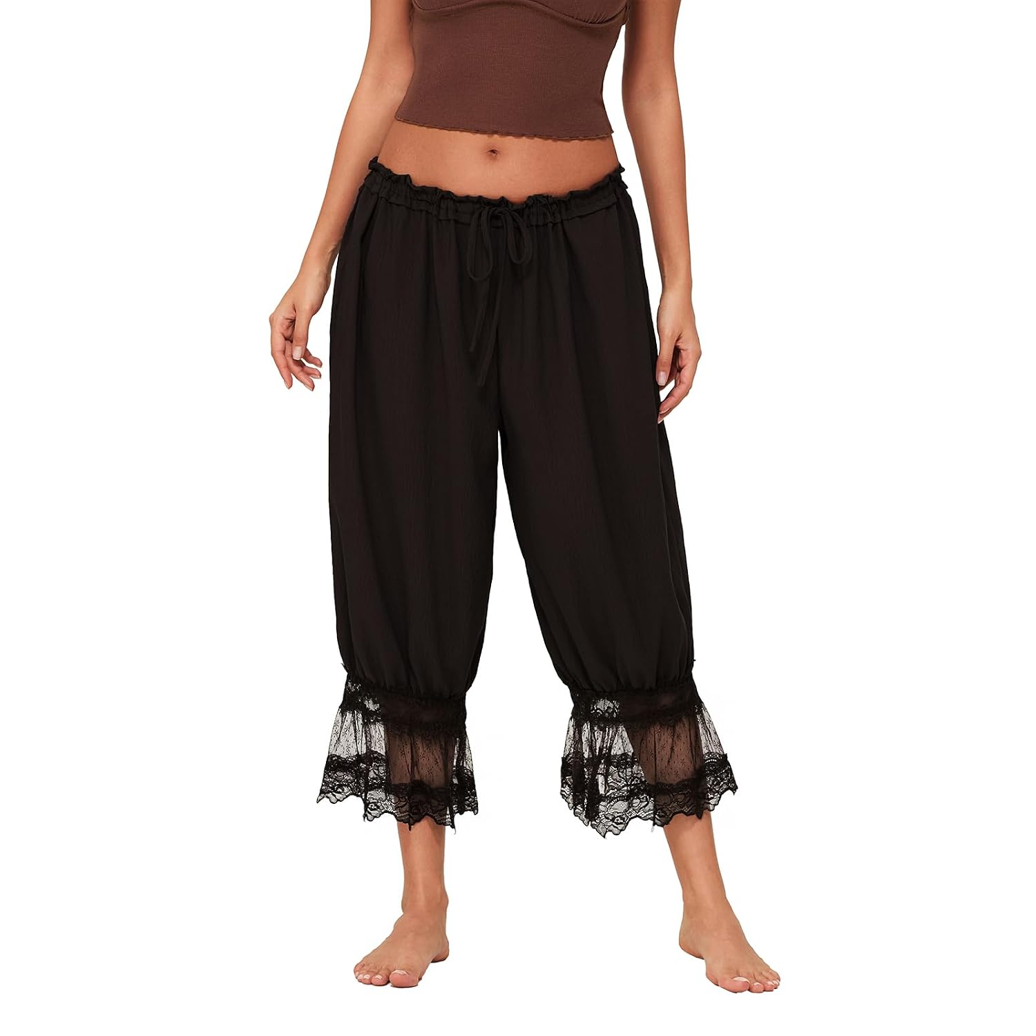 NUFIWI Women's Ruffle Lace Bloomer Pants — image 5