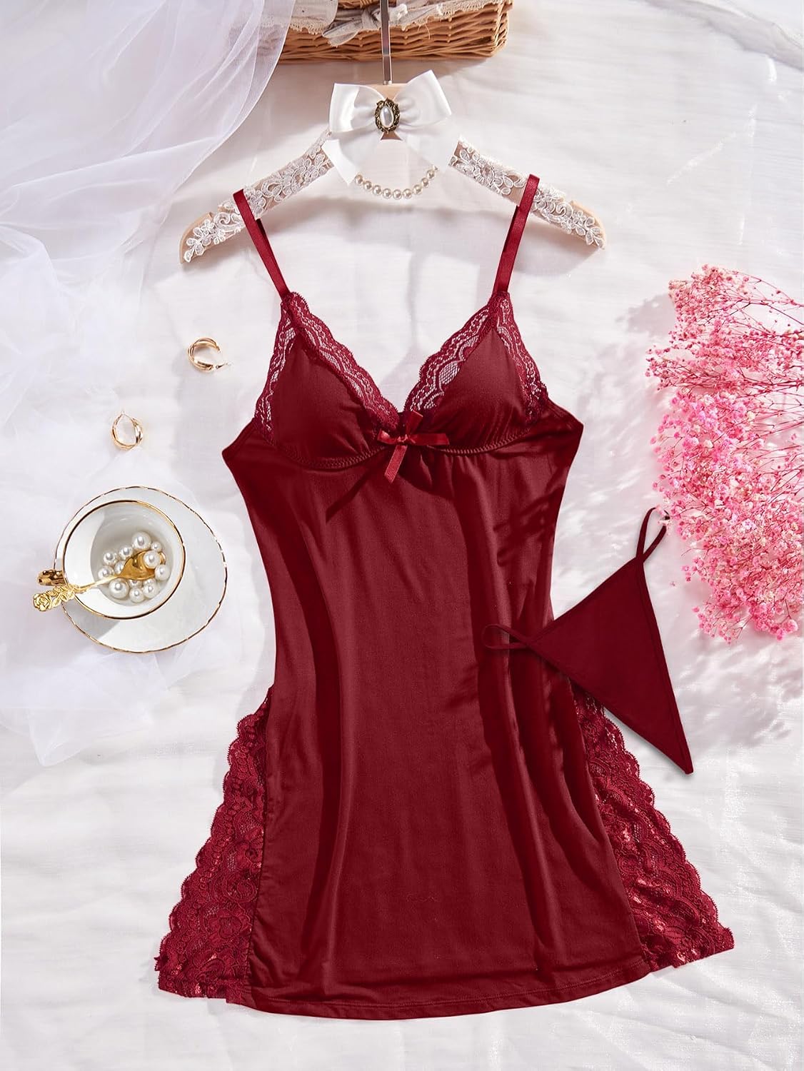 Foxiny Floral Lace Babydoll Lingerie Set — image 5