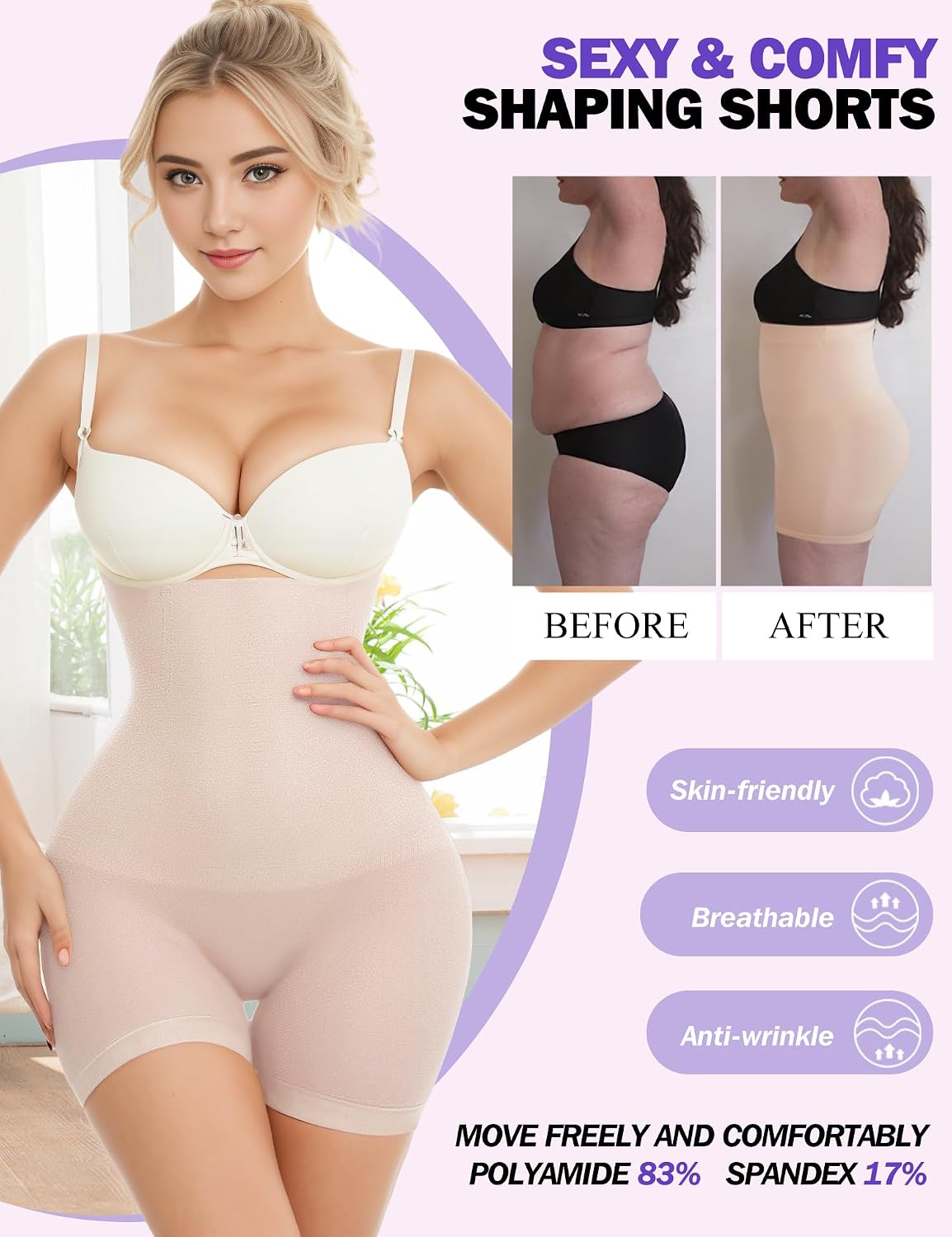 ZENUTA High Waisted Tummy Control Shapewear Shorts — image 5