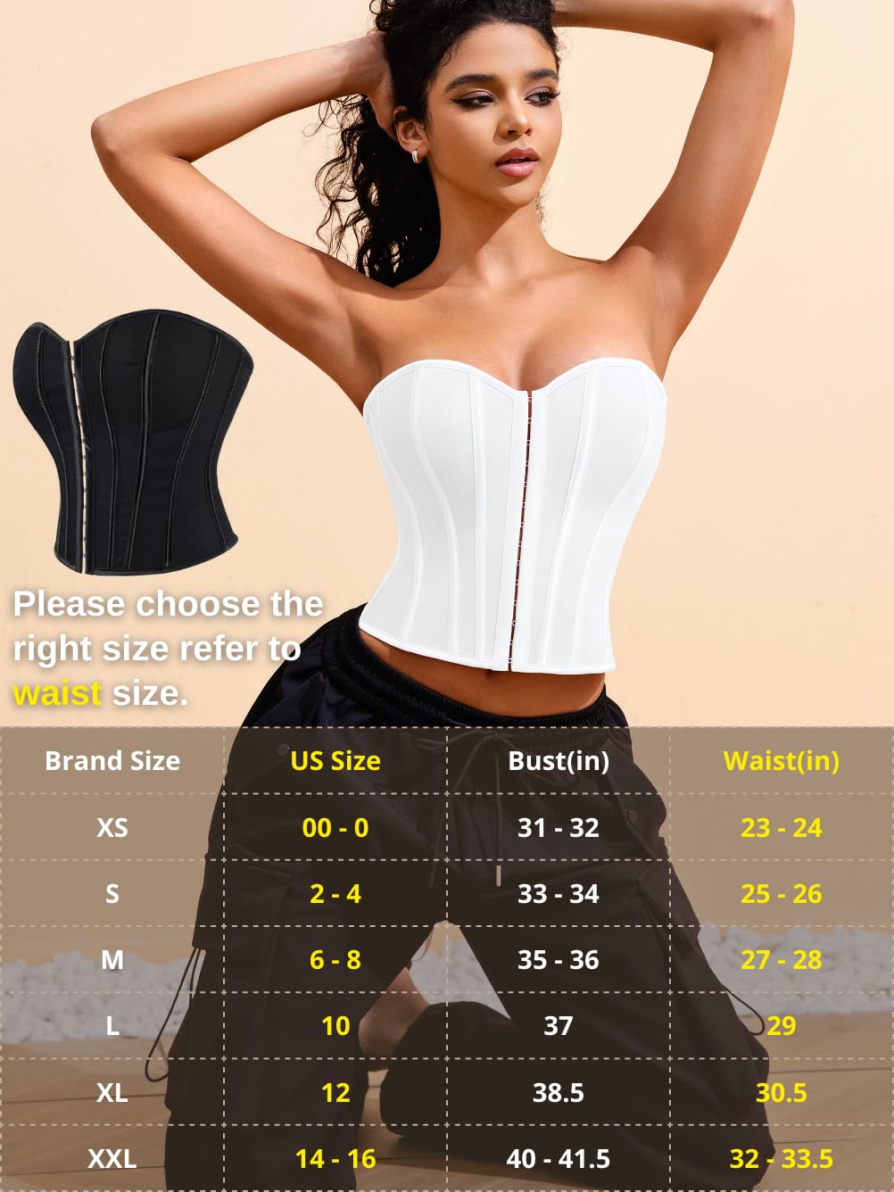 ChiaoLezhee Strapless Lace Up Corset Crop Top — image 6