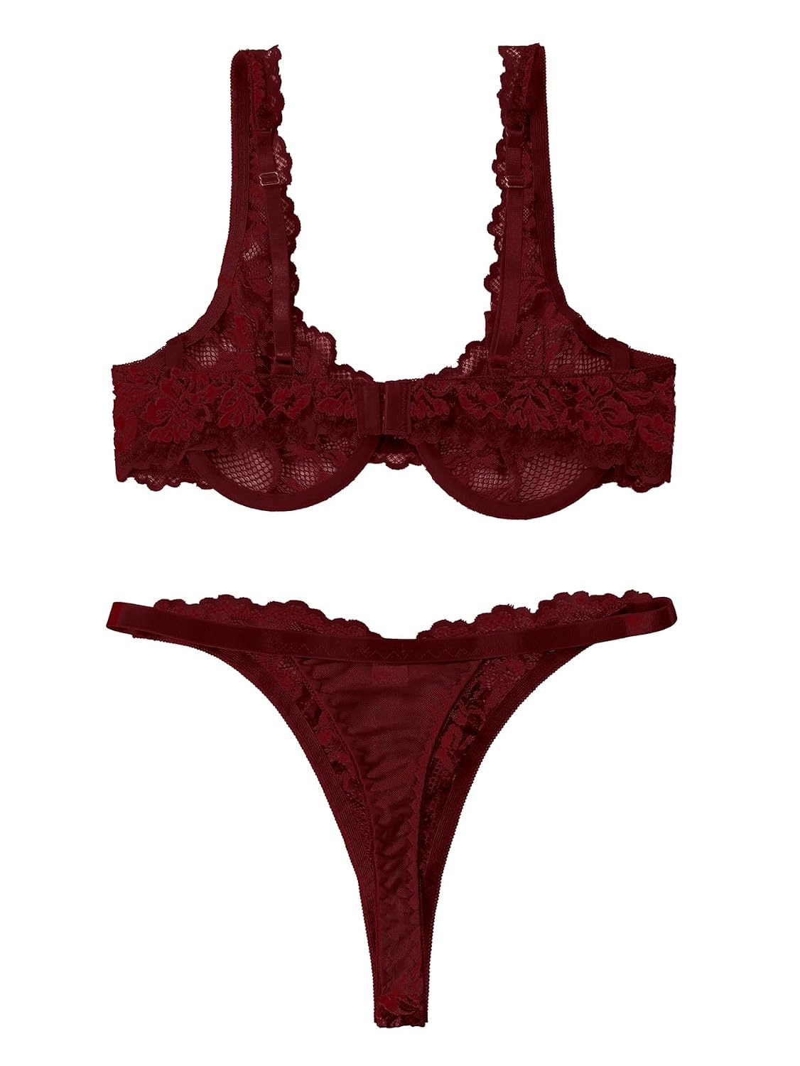Lilosy Lace Push Up Bra and Thong Set — image 5