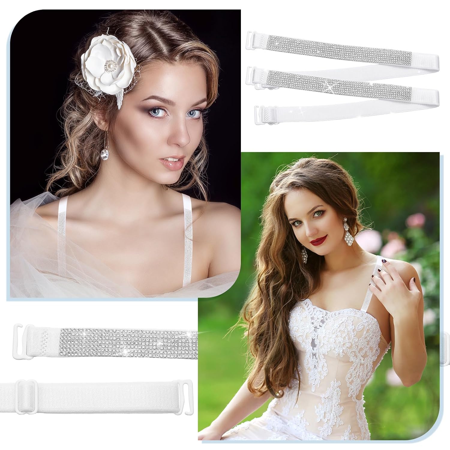 Shyyween Glitter Rhinestone Non-Slip Bra Straps — image 6