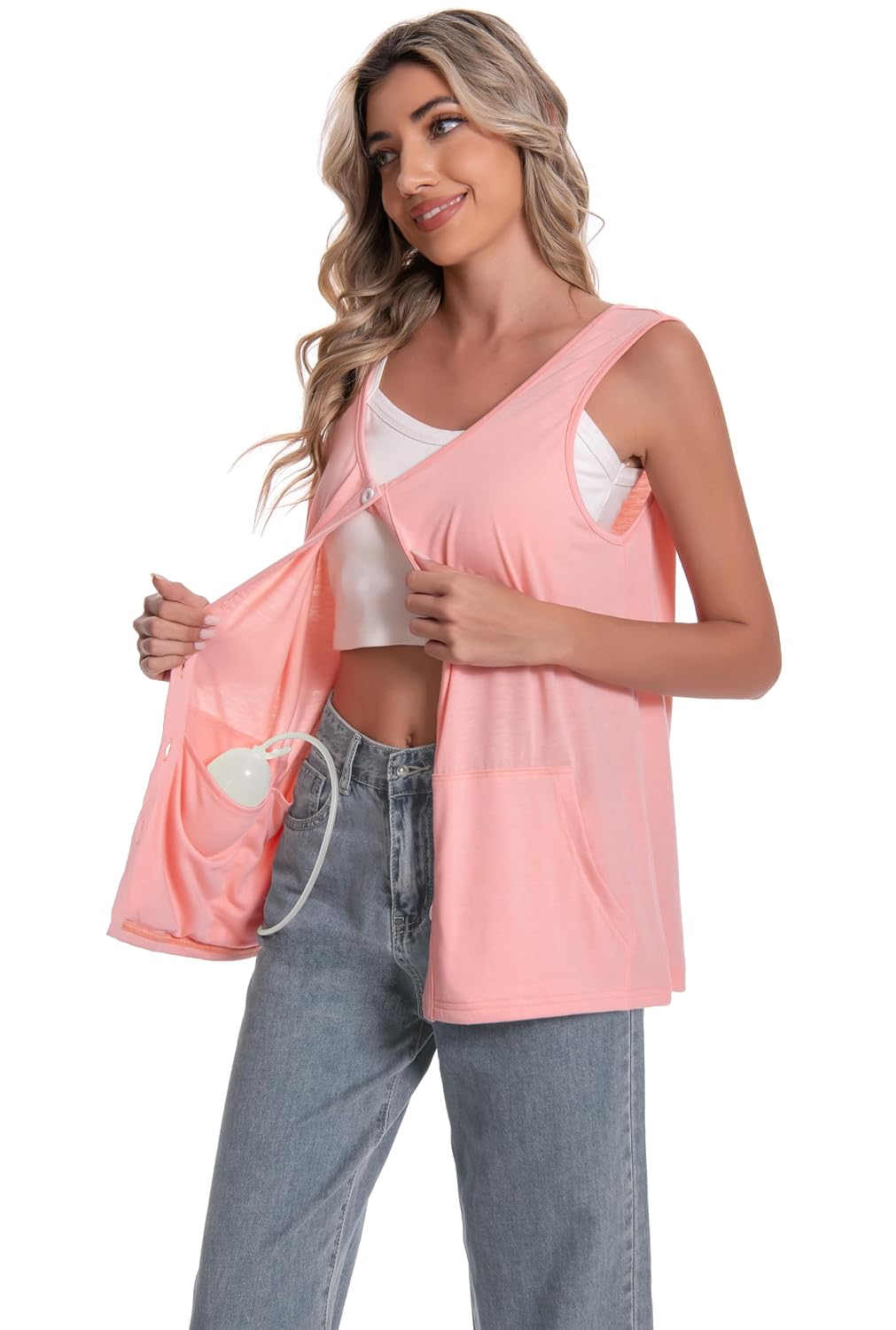 Meuponc Mastectomy Tank with Drain Pockets — image 5