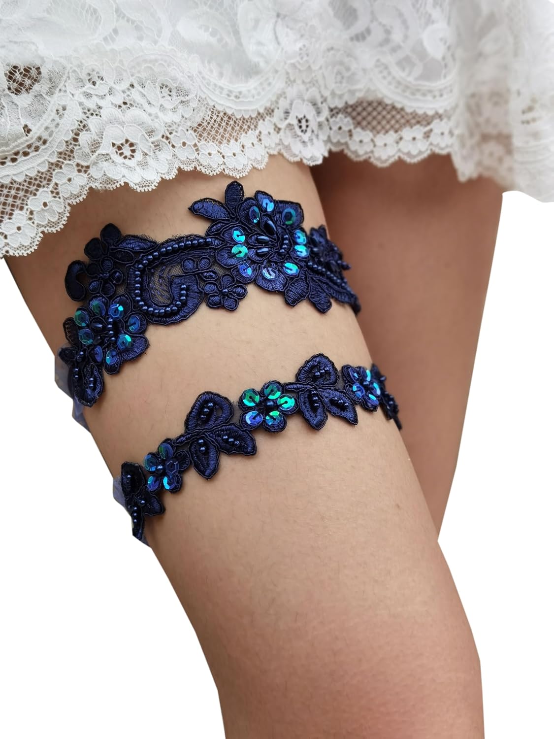 YHDDYG Pearl Rhinestone Wedding Garter Set