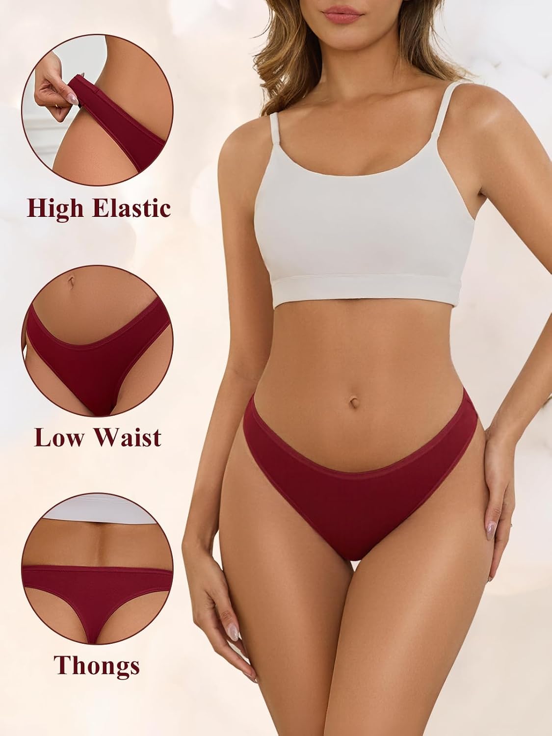 Vevmon Seamless Cotton Thongs 6-Pack — image 4