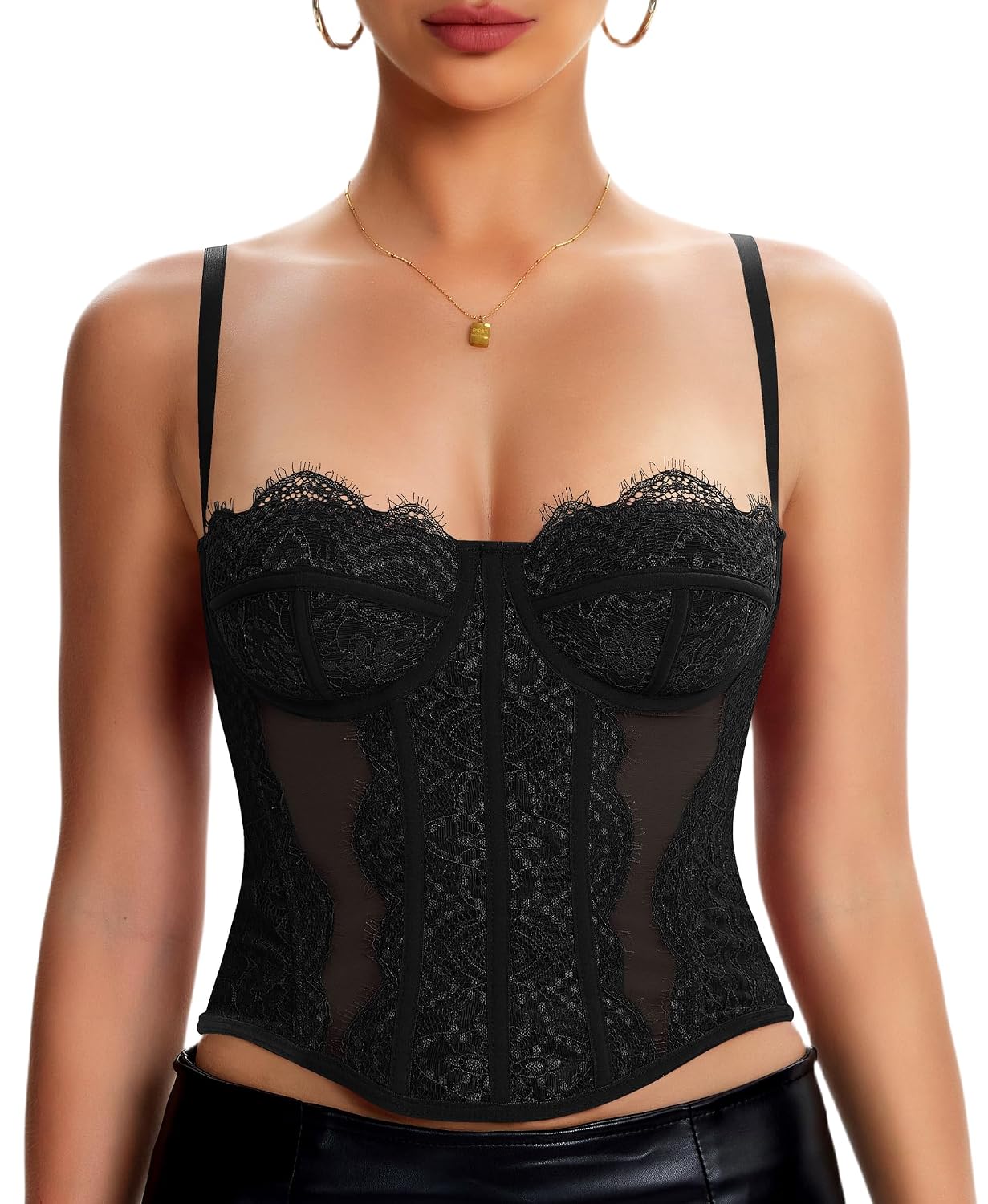 Werkiss Lace Corset Bustier Top for Women
