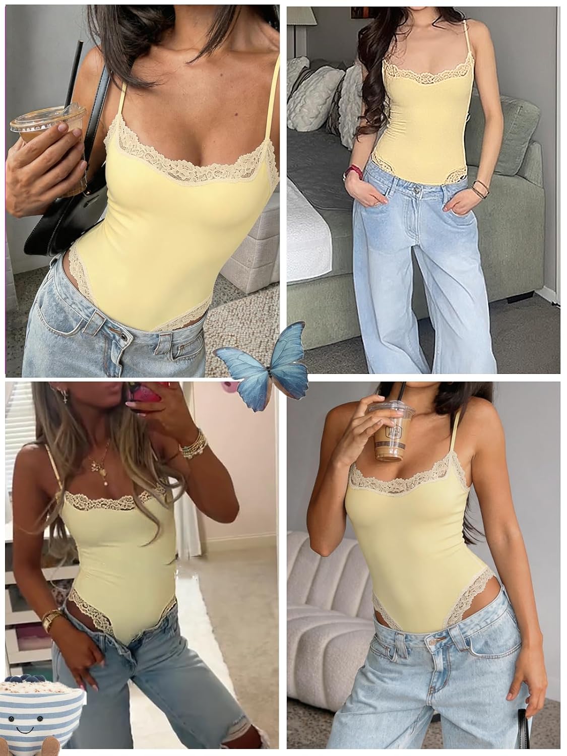 Starrylion Square Neck Lace Bodysuit — image 3