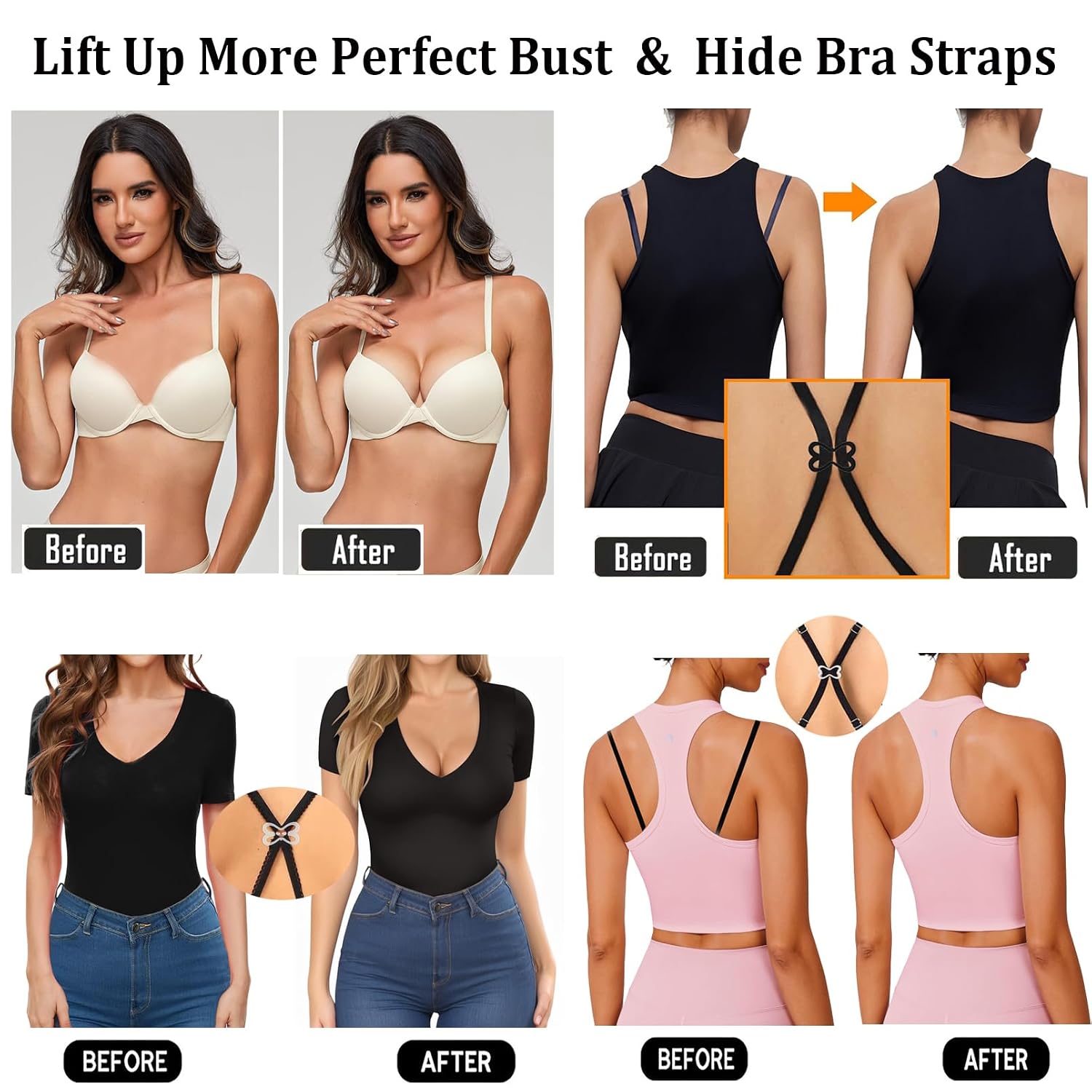 FIVEGOGO Adjustable Clear Bra Straps Set — image 4