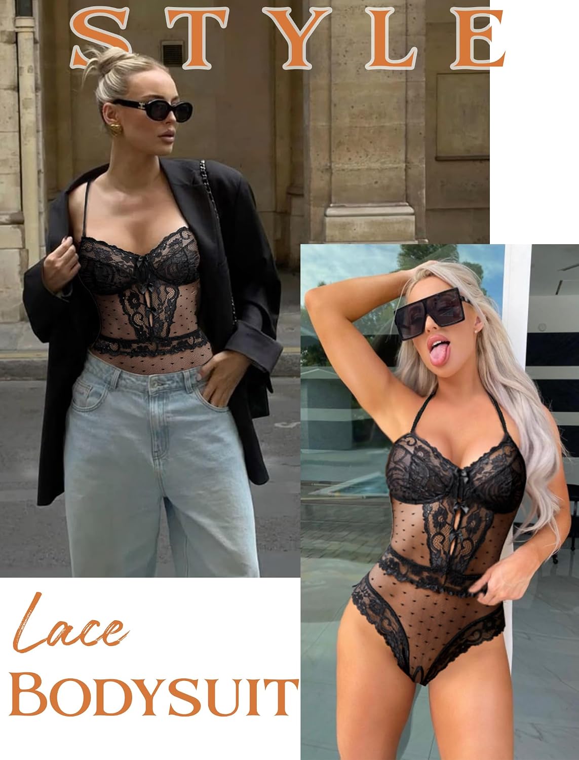 Avidlove Women's Sheer Lace Teddy Bodysuit — image 5