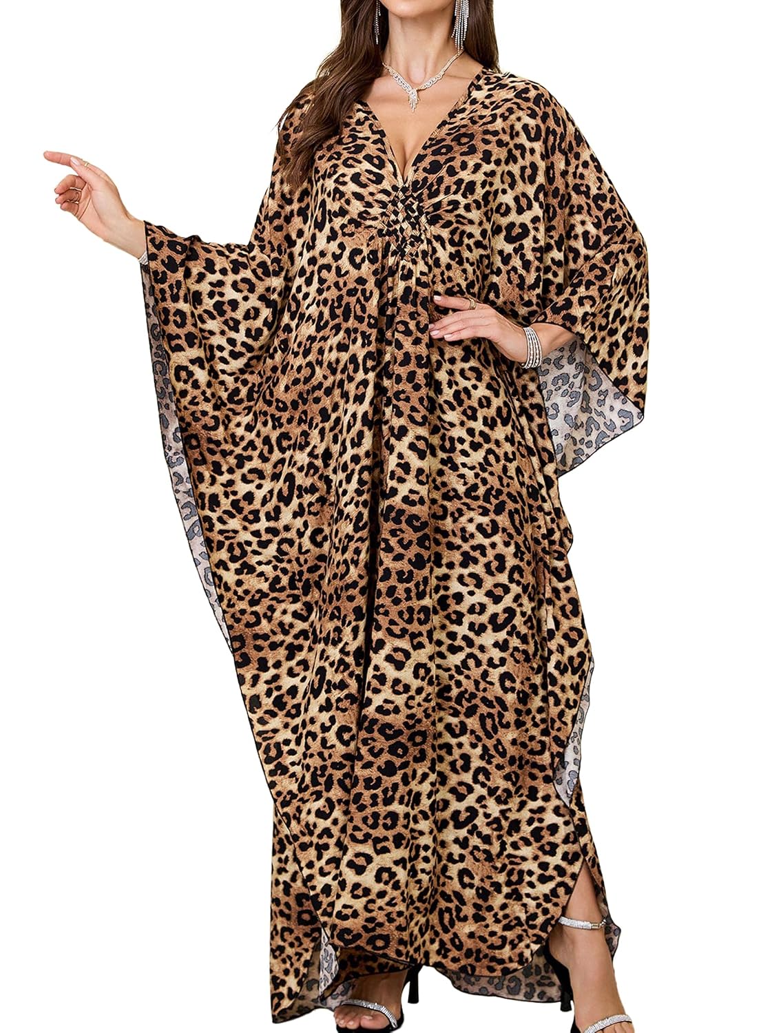 Floral Print Caftan Cover Up for Women