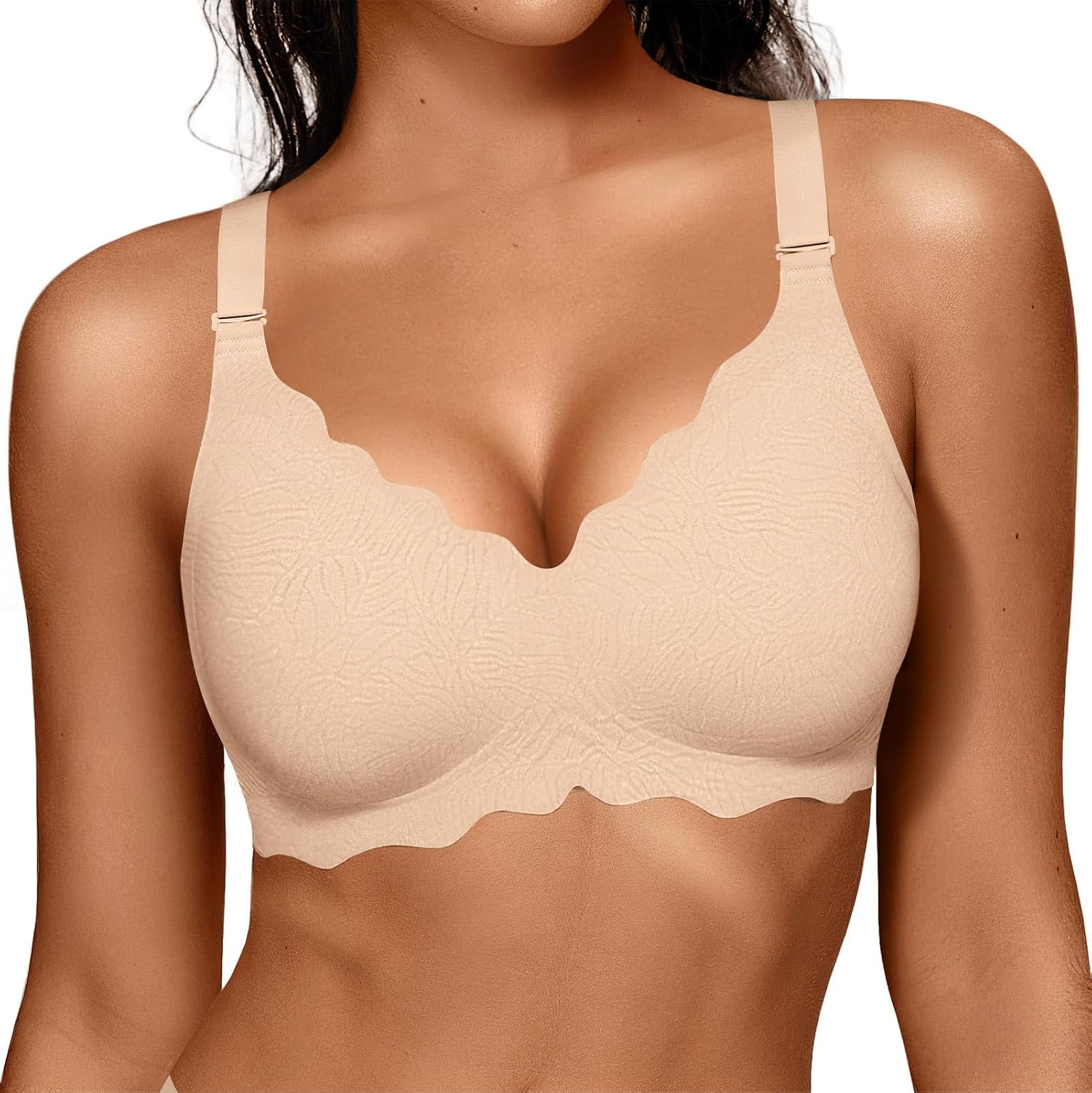 OEAK Women's Wireless Pushup Convertible Jelly Bra — image 9