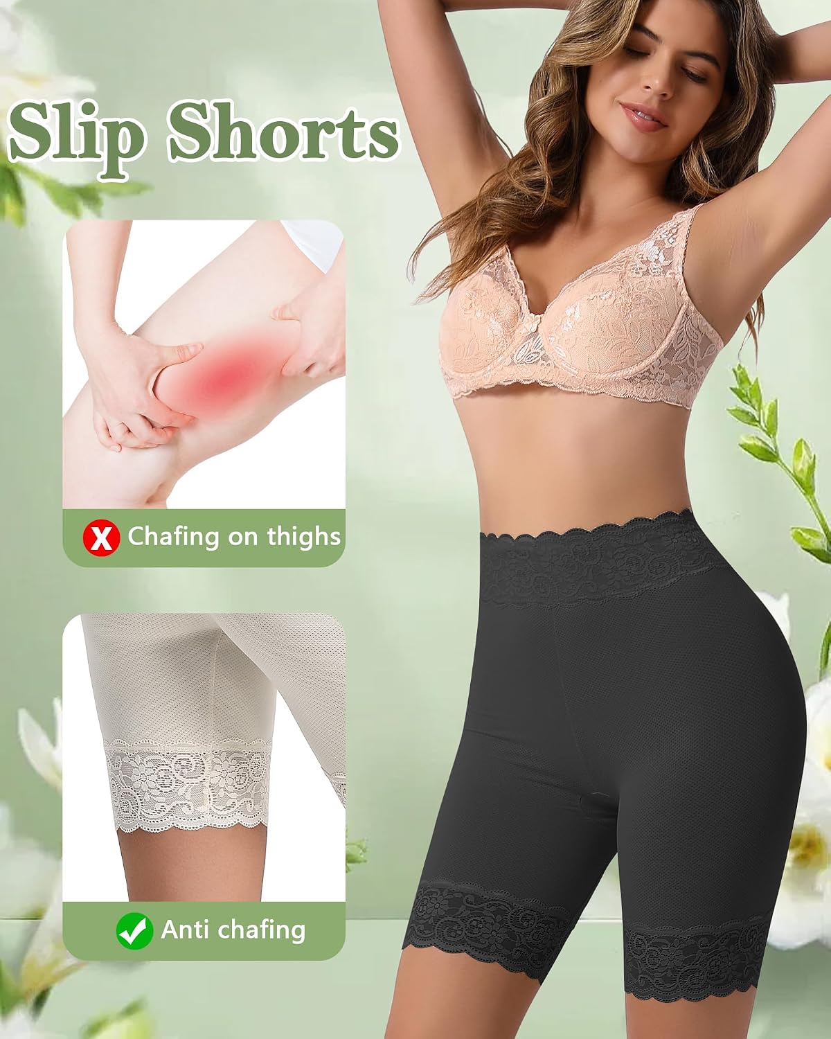 Blueinn Cooling Lace High Waist Slip Shorts — image 4