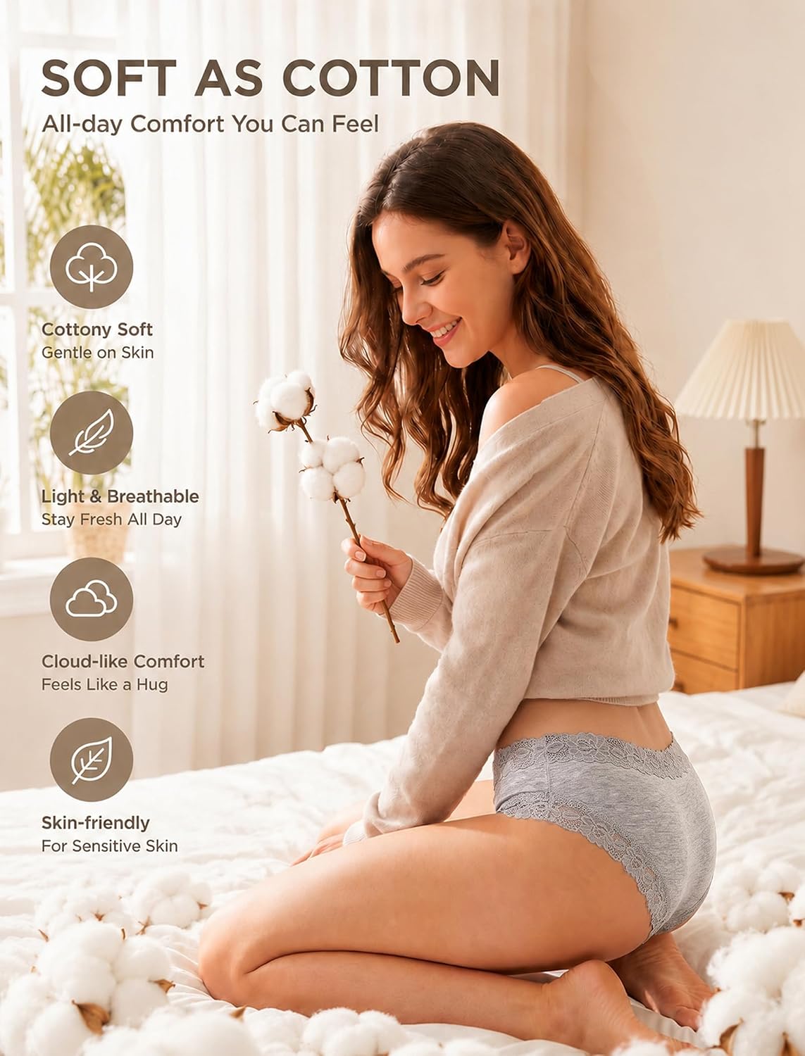 ALL OF SHE Women's Cheeky Lace Bikini Panties Pack — image 4