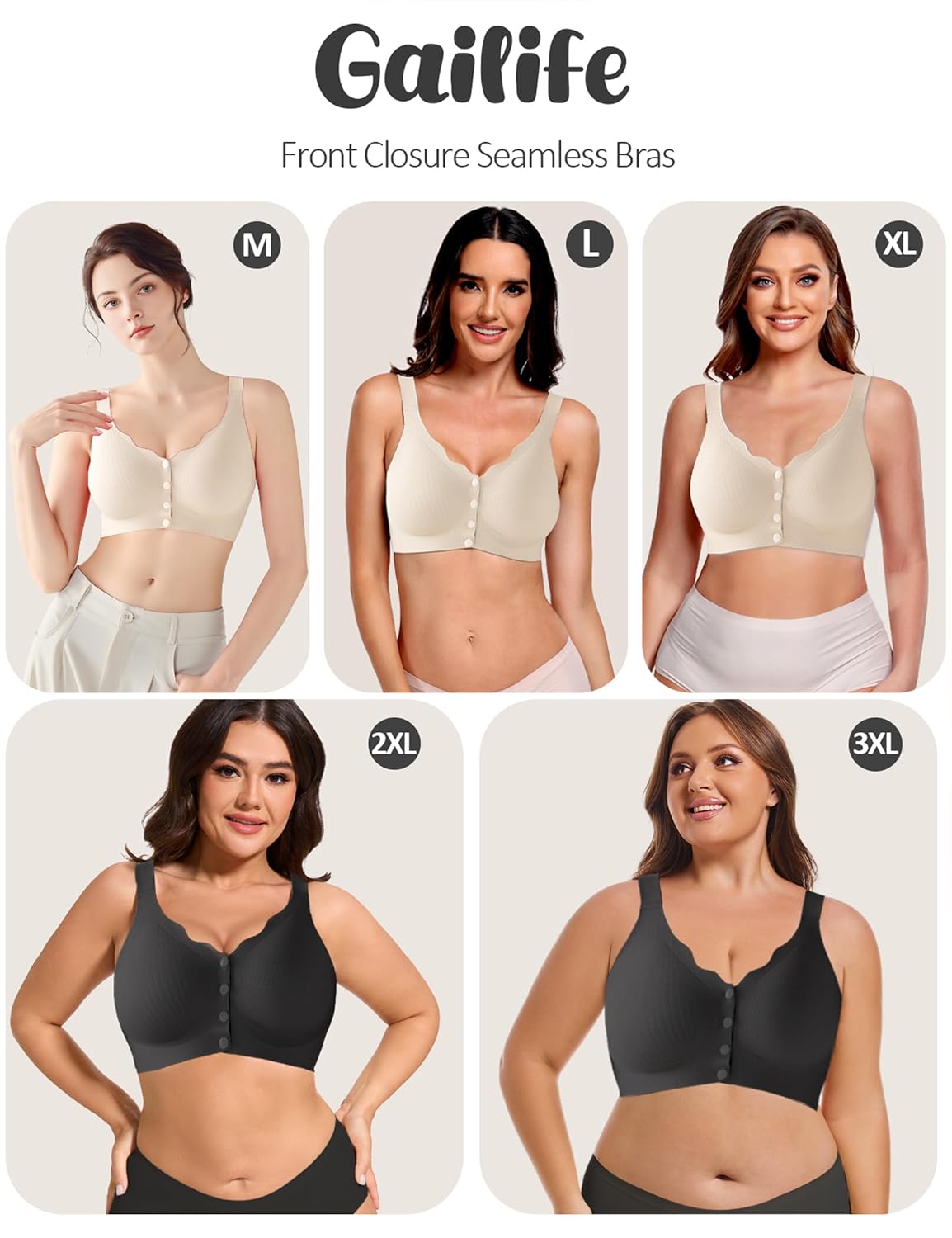 Gailife Wireless Front Closure Bralette for Women — image 4