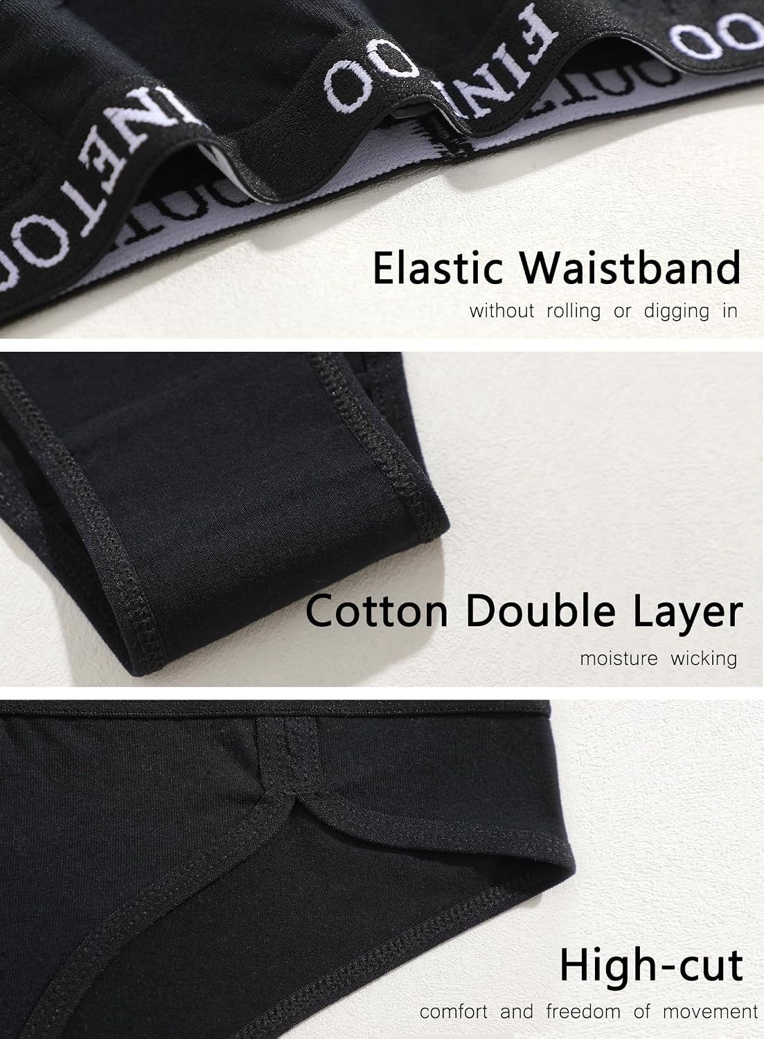 FINETOO Cheeky Cotton Bikini Panties 5-Pack — image 7