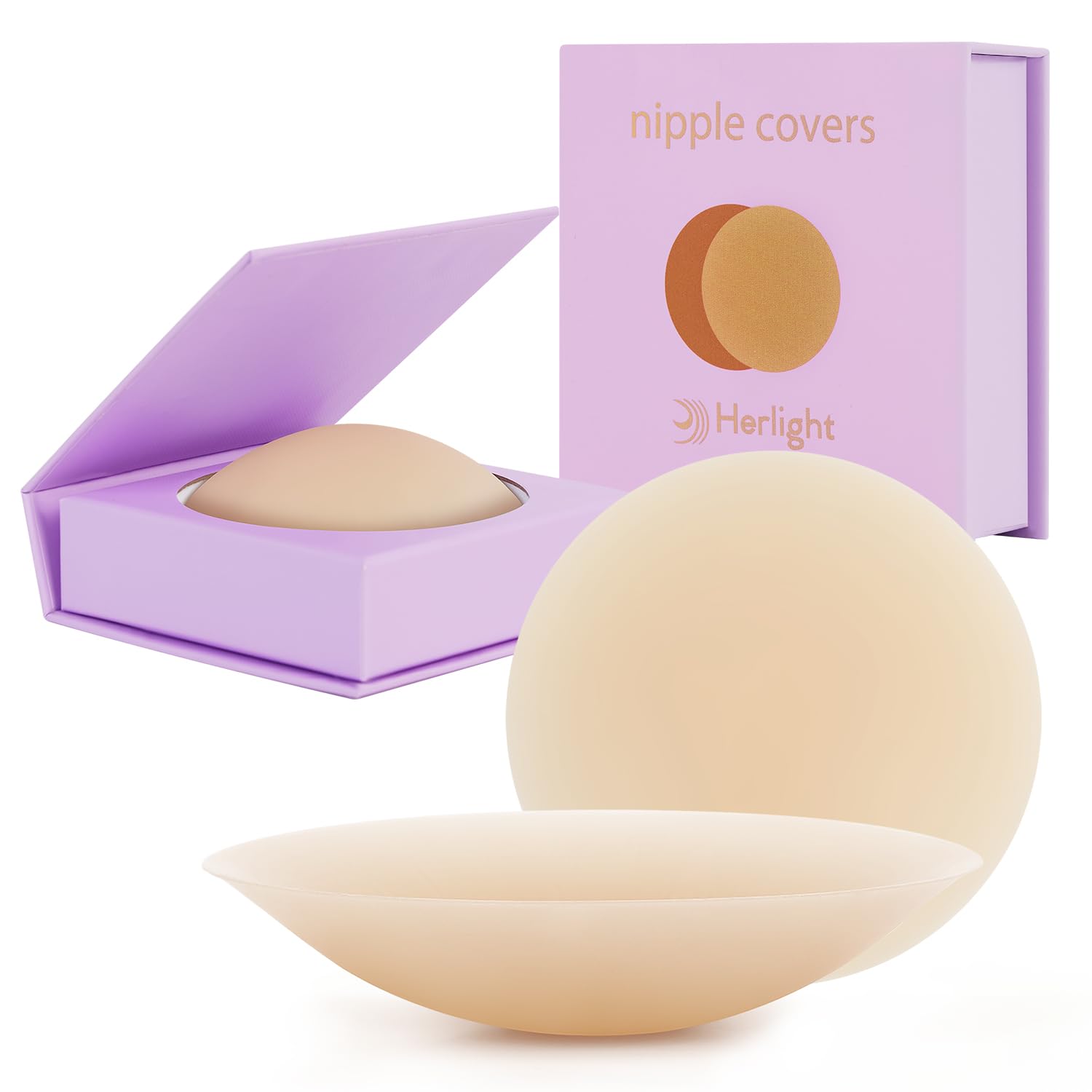 Herlight Reusable Seamless No-Show Silicone Nipple Covers