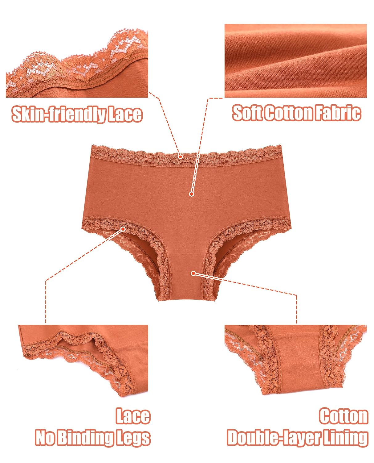 Sth Big Women's High Waist Lace Cheeky Panties 6-Pack — image 4