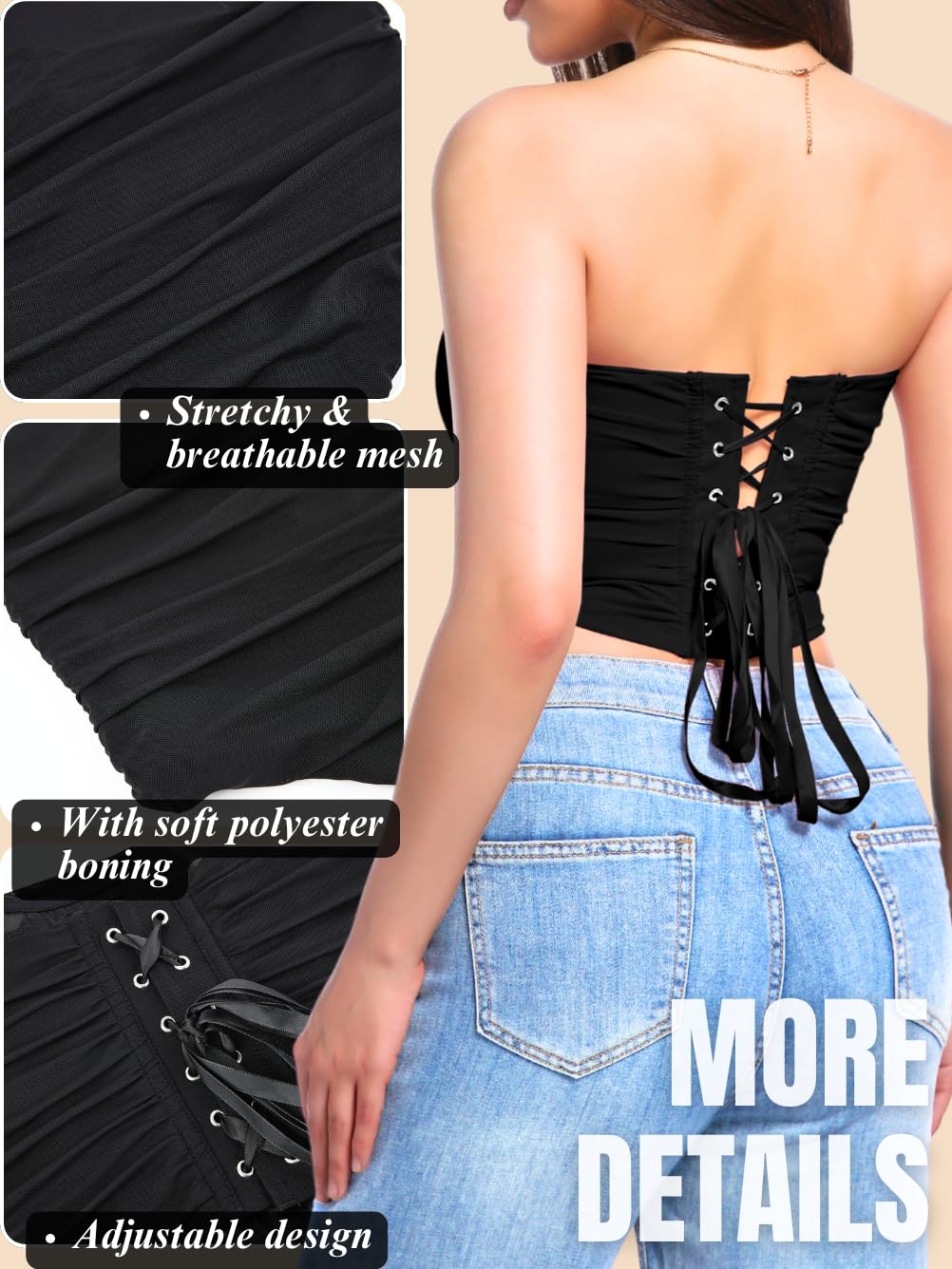 ChiaoLezhee Women's Lace-Up Corset Top — image 3