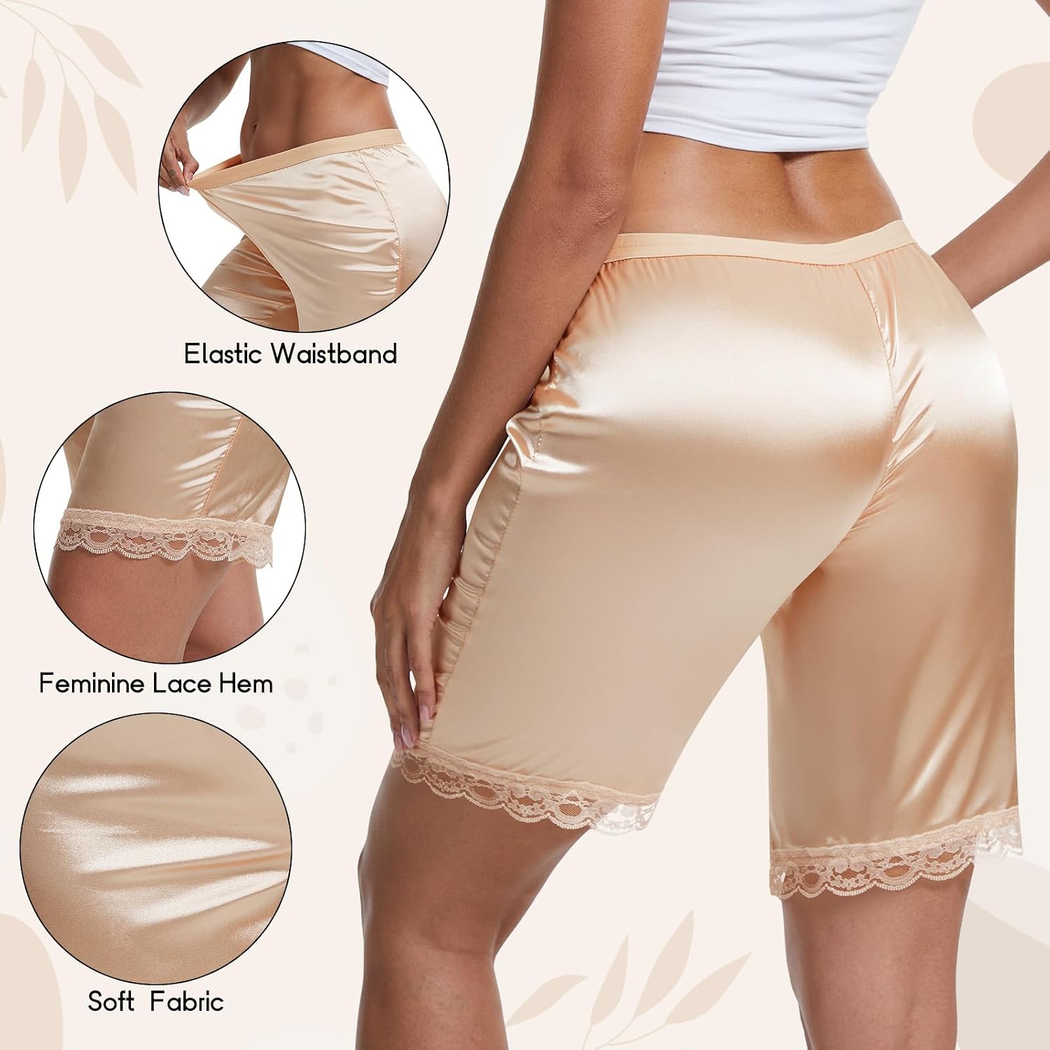 Chicingyou 3-Pack Lace Trim Slip Shorts for Women — image 2