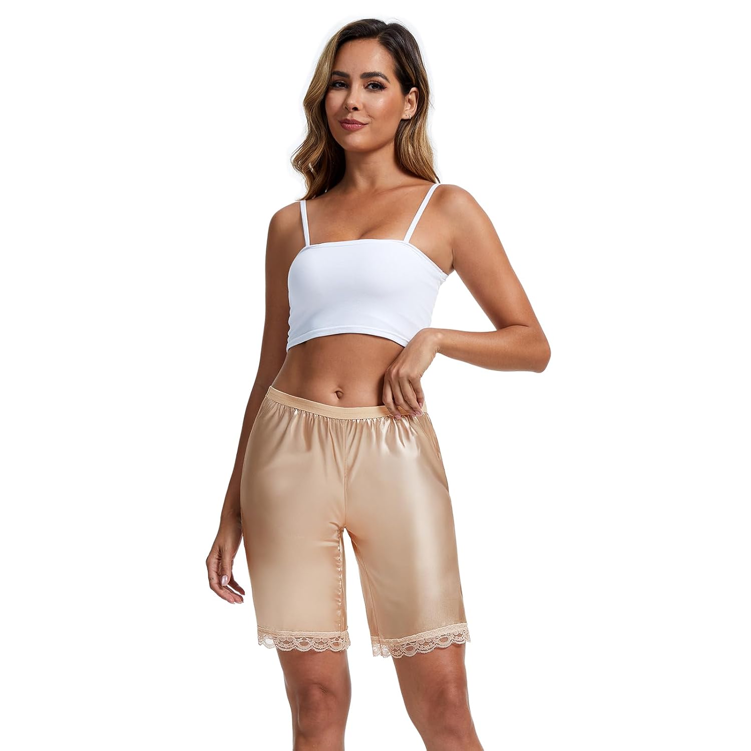 Chicingyou 3-Pack Lace Trim Slip Shorts for Women — image 5