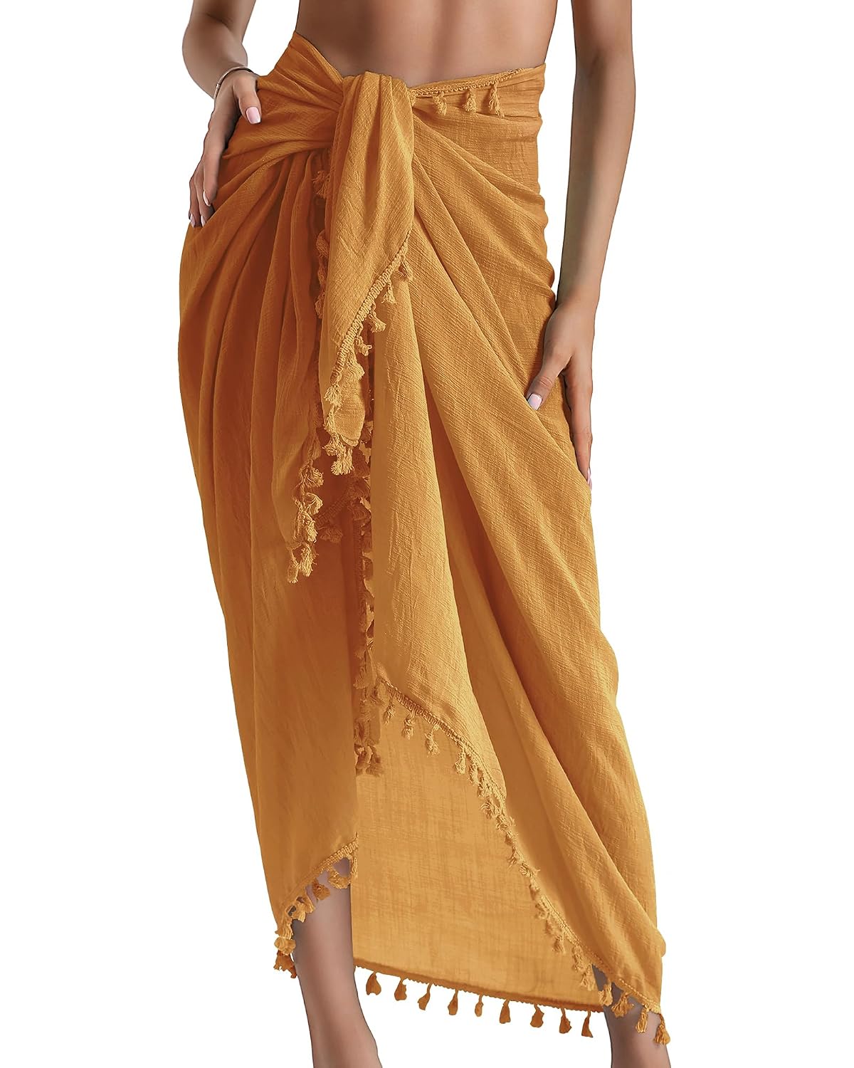 Eicolorte Semi-Sheer Tassel Beach Sarong — image 12