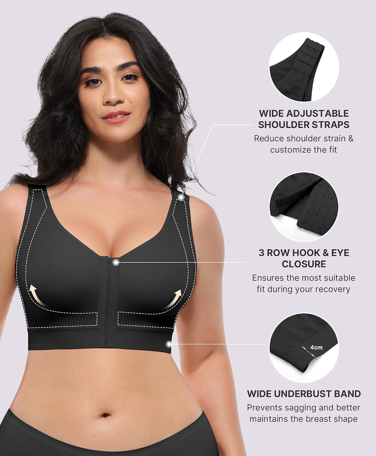 SHAPELLX Front Closure Post Surgery Compression Bra — image 2