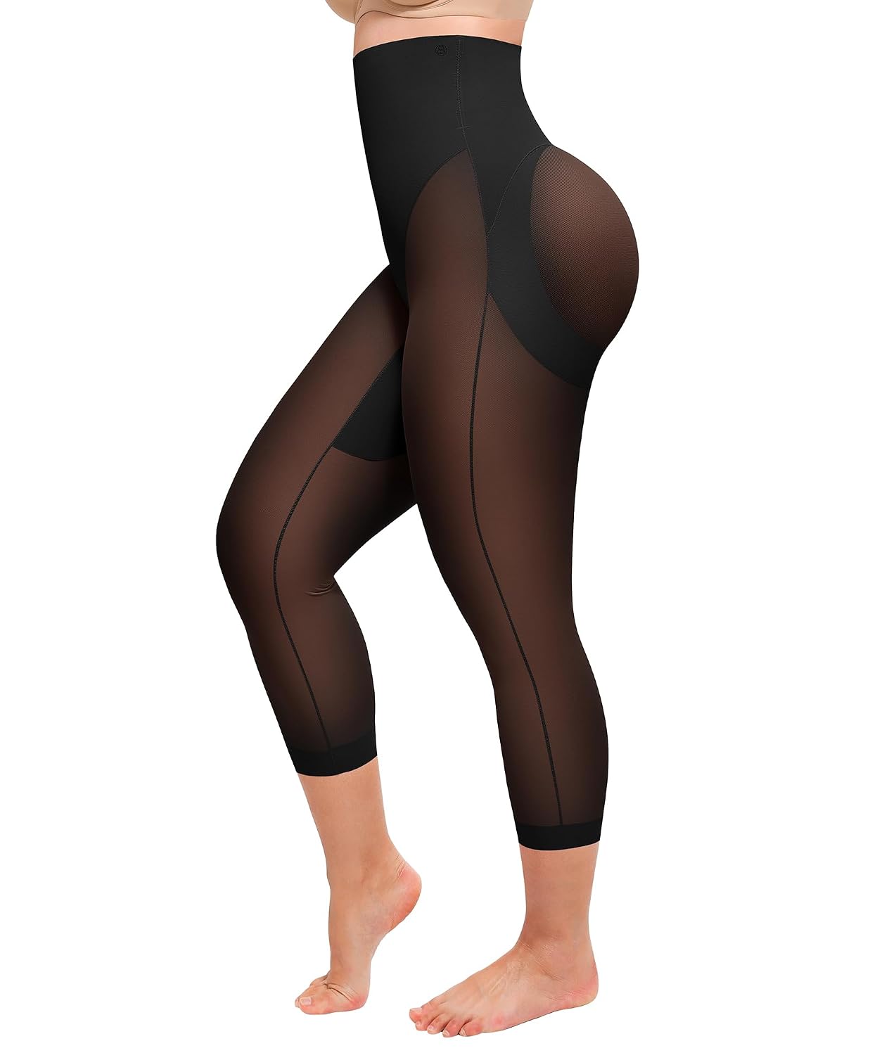 SHAPELLX High Waist Tummy Control Capri Leggings
