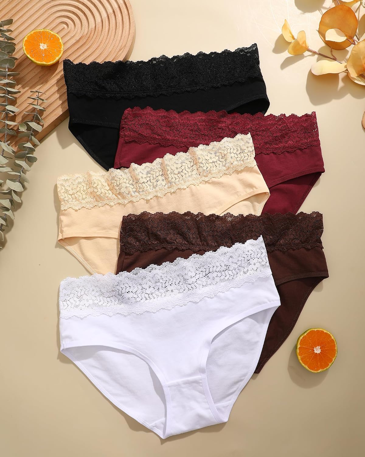 Women's Low Rise Lace Trim Hipster Panties 5-Pack — image 7