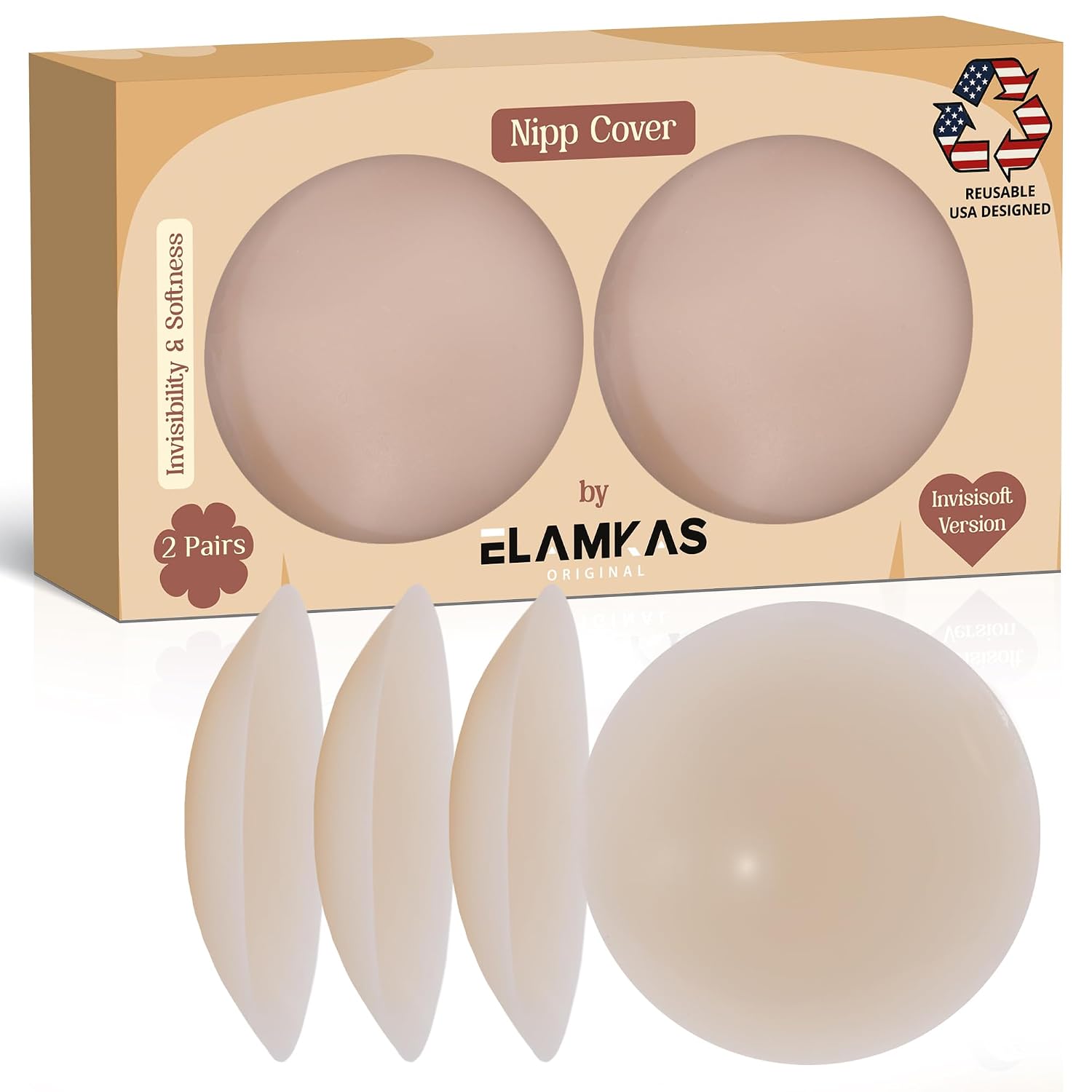 ELAMKAS ORIGINAL Reusable Silicone Nipple Covers Seamless