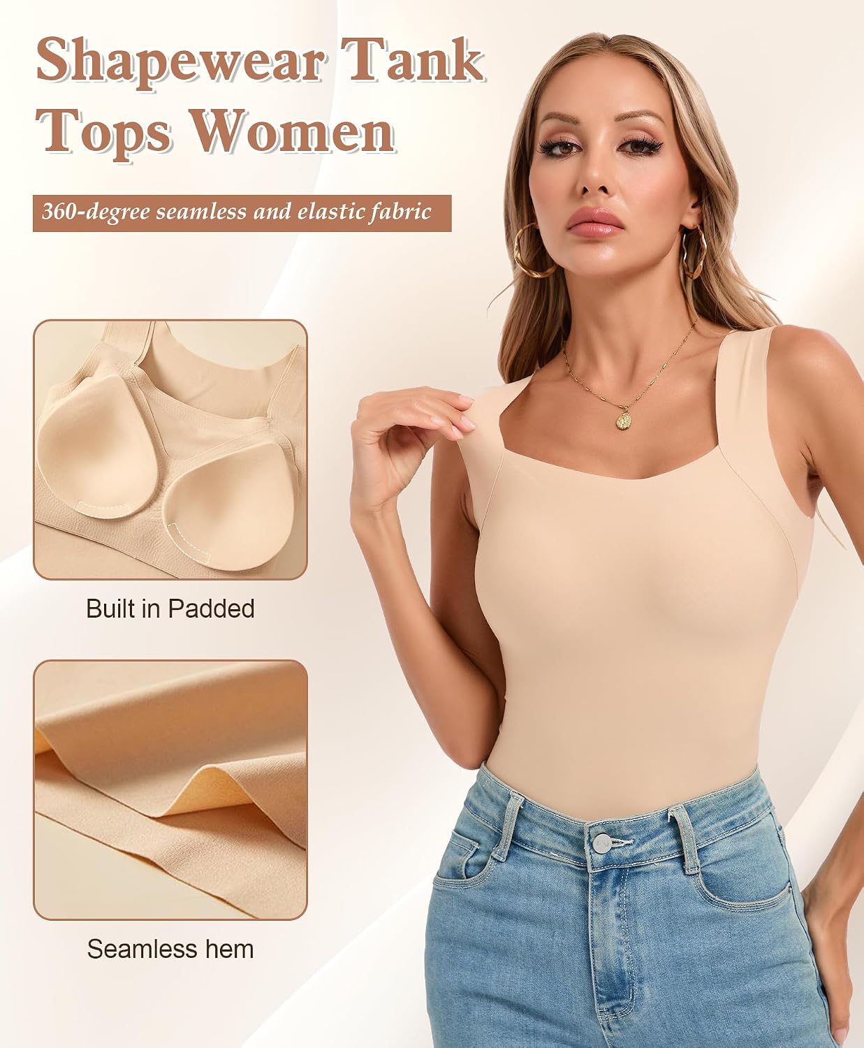VELISDE U Neck Shapewear Camisole for Women — image 3