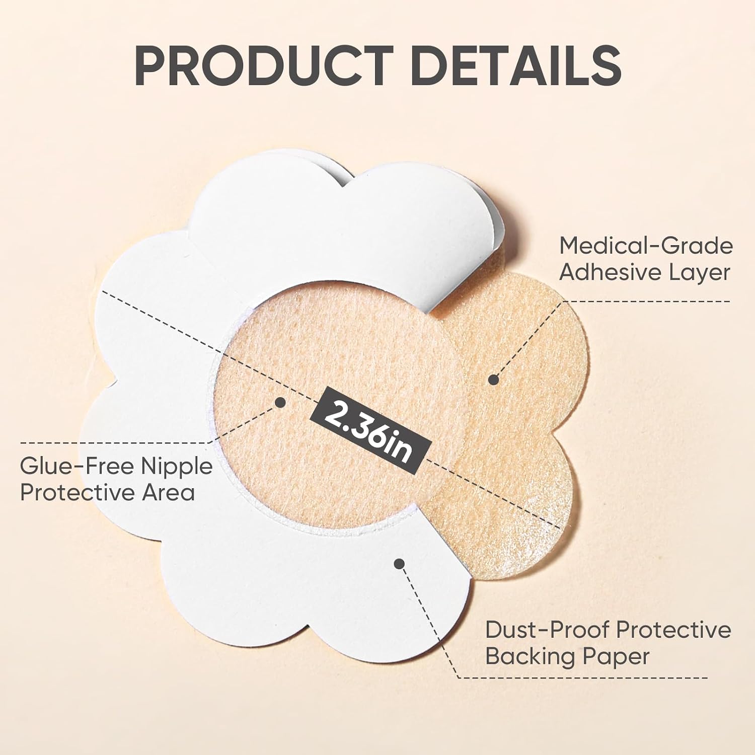 TEAWOO Self-Adhesive Disposable Nipple Pasties — image 3
