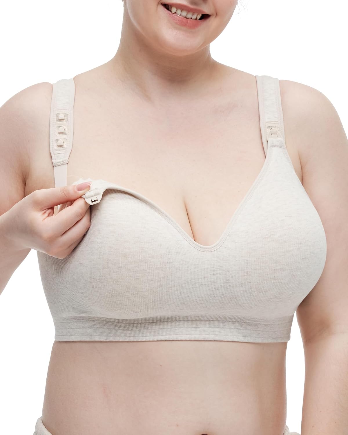 Momcozy Full Coverage Wirefree Nursing Bra for Busty Moms