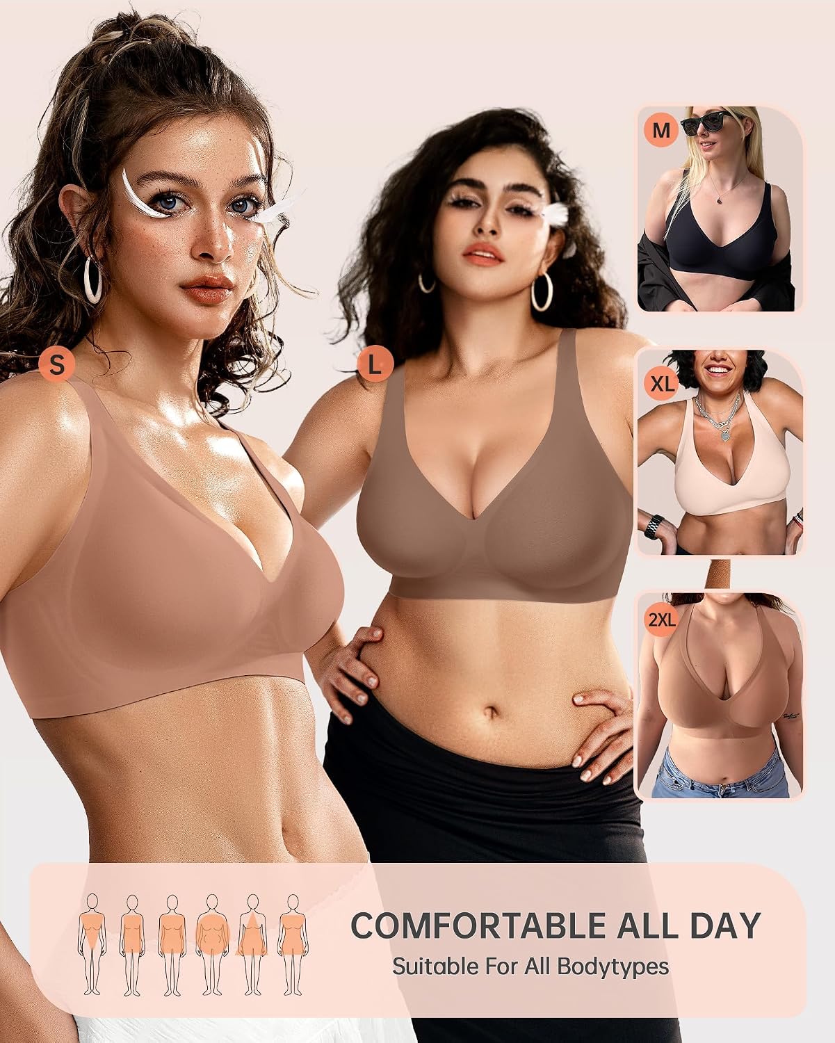 OEAK Women's Wireless Deep V Bralette — image 7