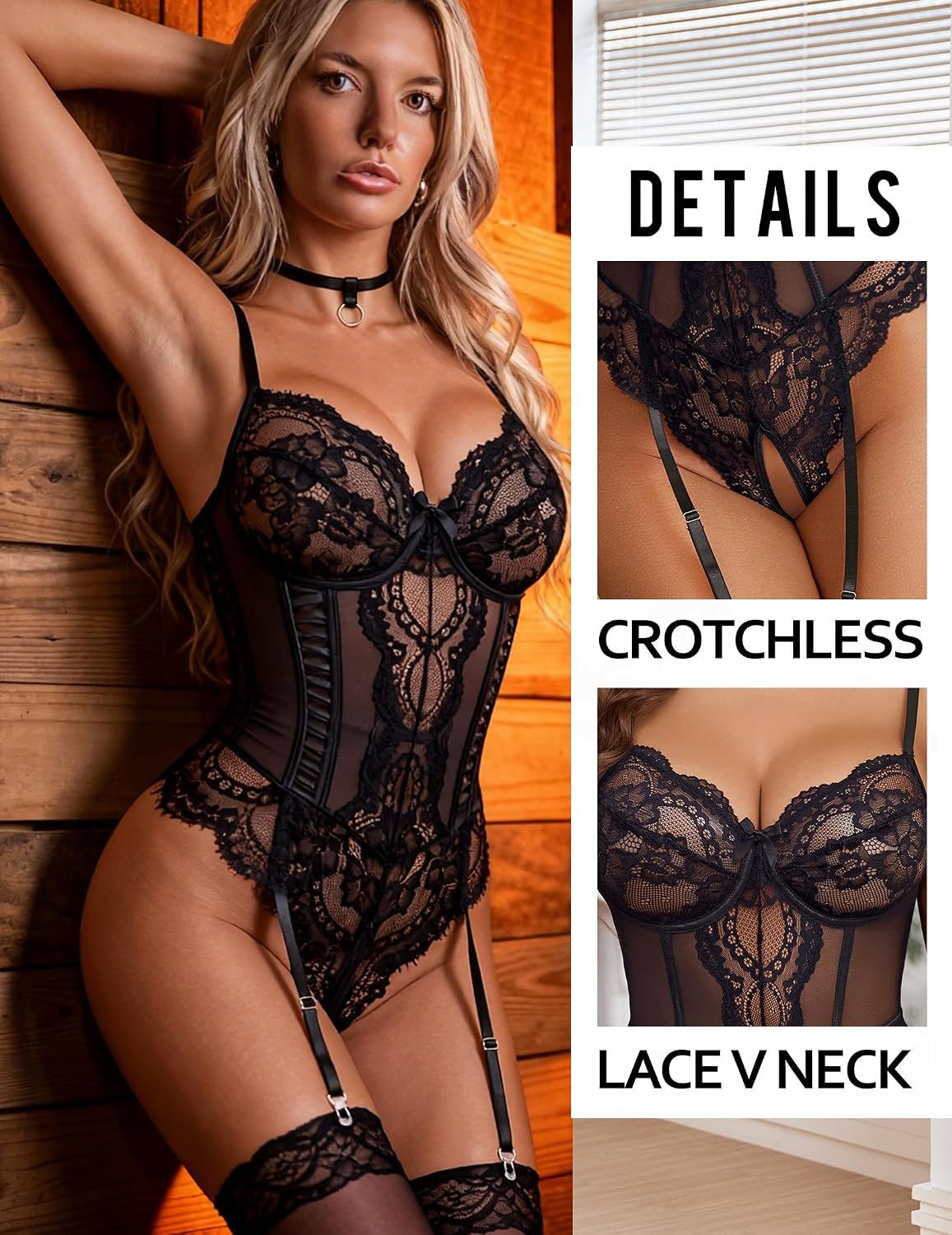 Avidlove Lace Garter Corset Teddy Bodysuit — image 2