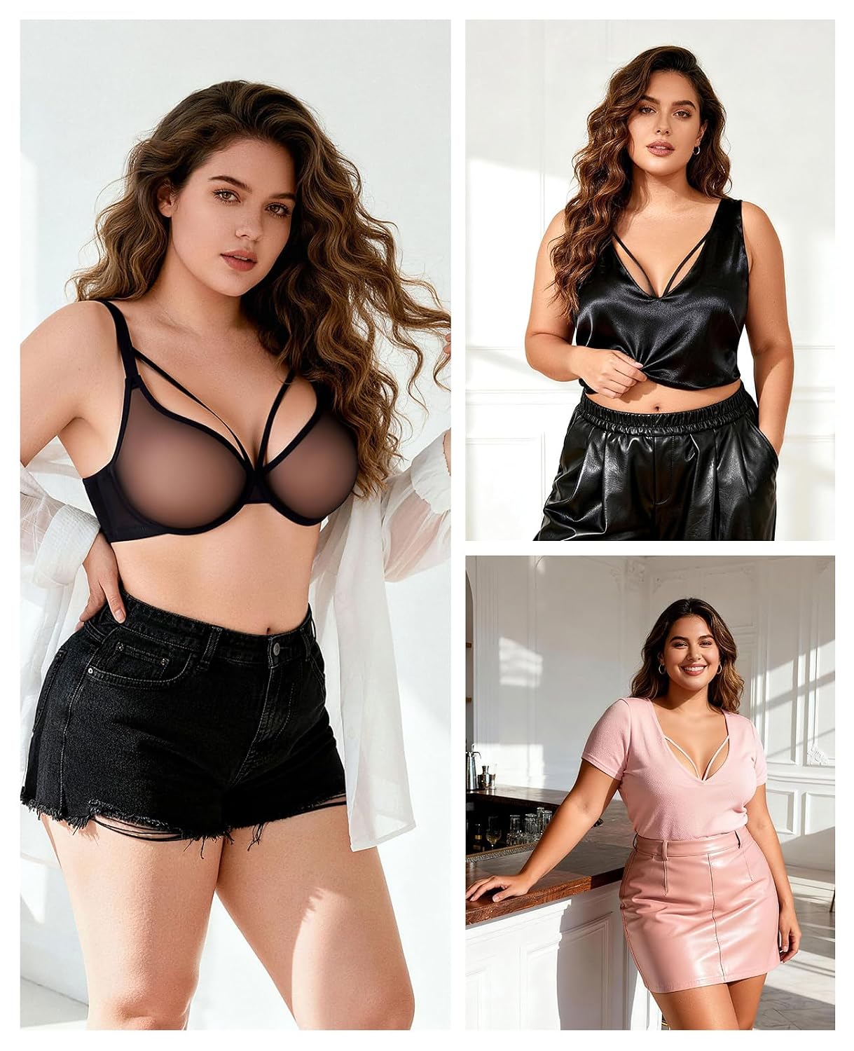 Upushall Sheer Plunge Unlined Mesh Bra — image 4