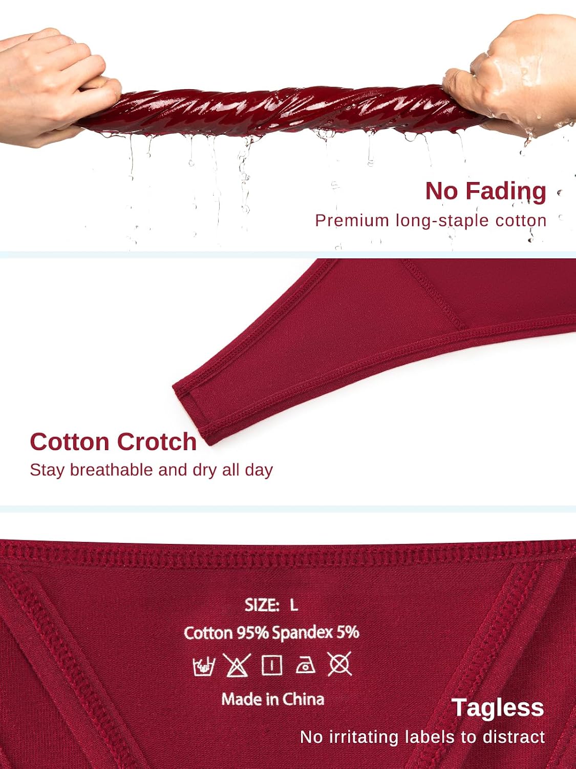 Oshkang Cotton G-String Thongs for Women 8-Pack — image 6