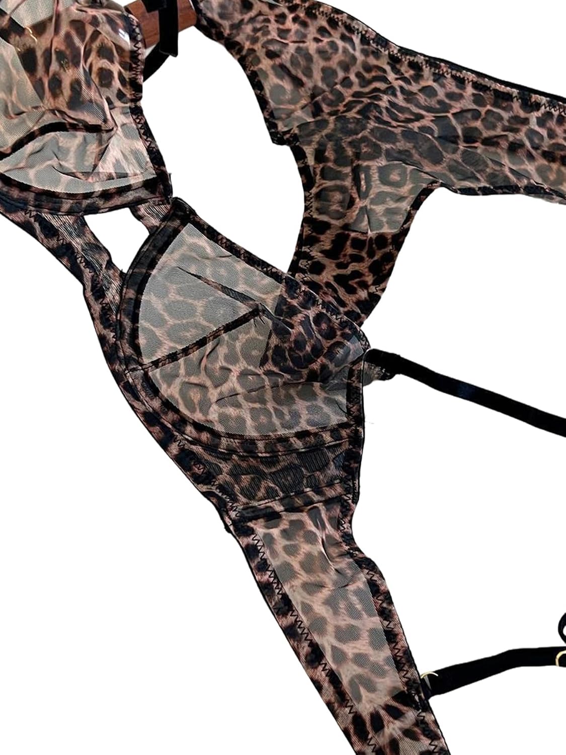 Aimedalis Mesh Leopard Lingerie Set for Women — image 9