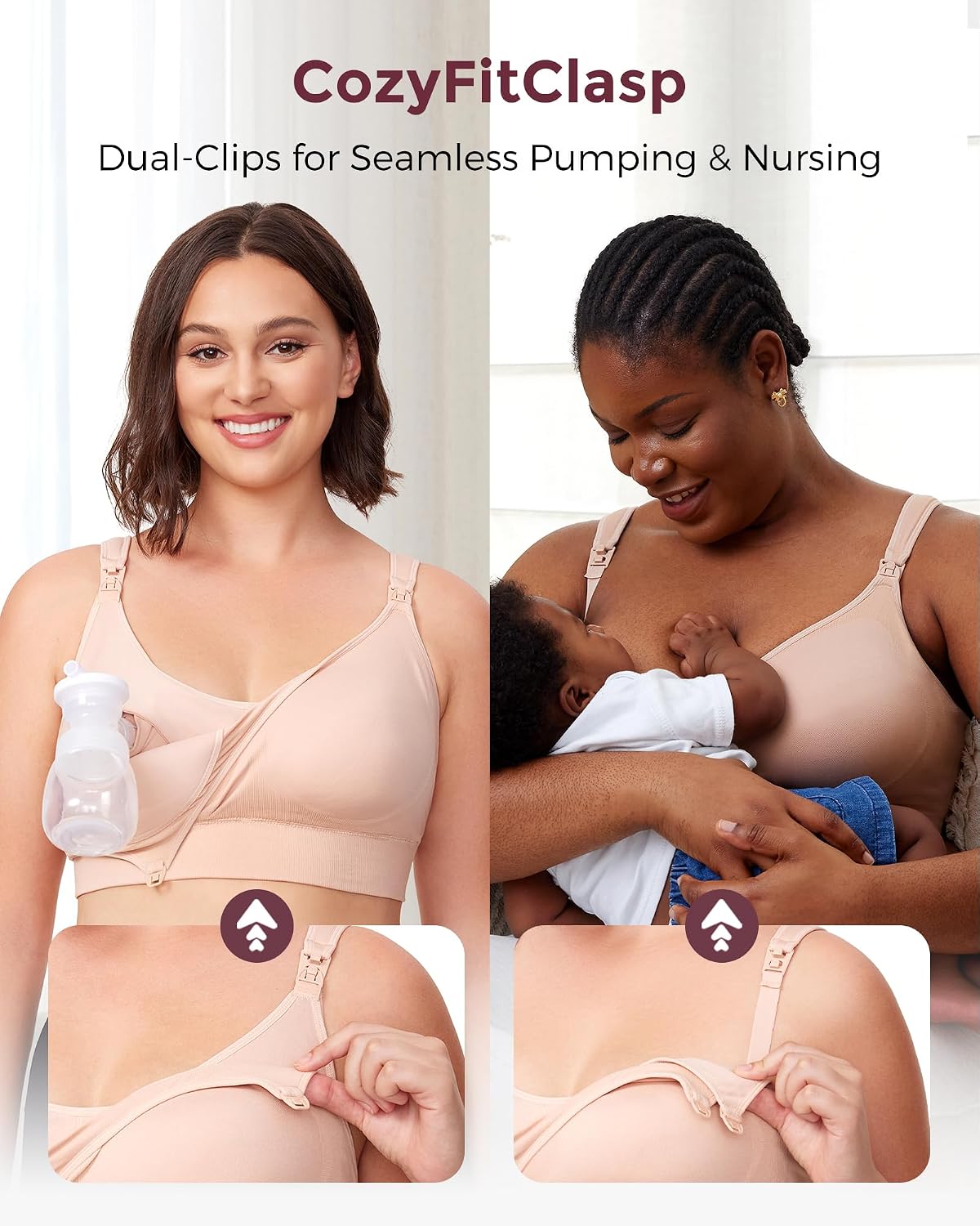 Momcozy budget combo bra, clip and opening detail