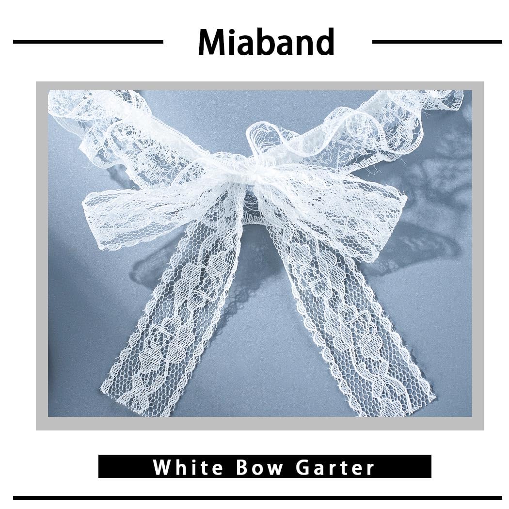 White Lace Wedding Garter by Miaband — image 2