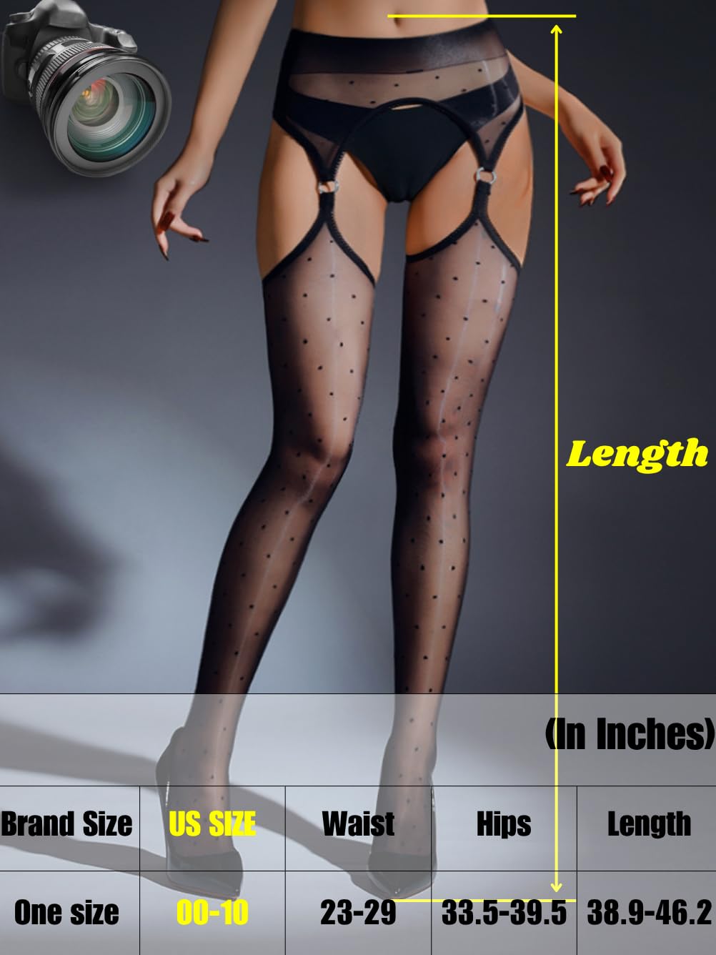 ShawGobow Polka Dot Garter Tights for Women — image 5
