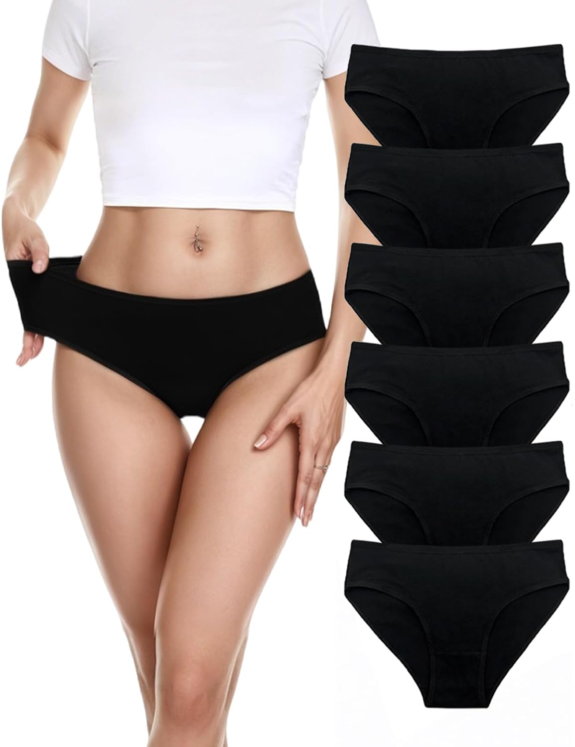 HSYUEEVIA Women's Cotton Full Coverage Briefs Pack